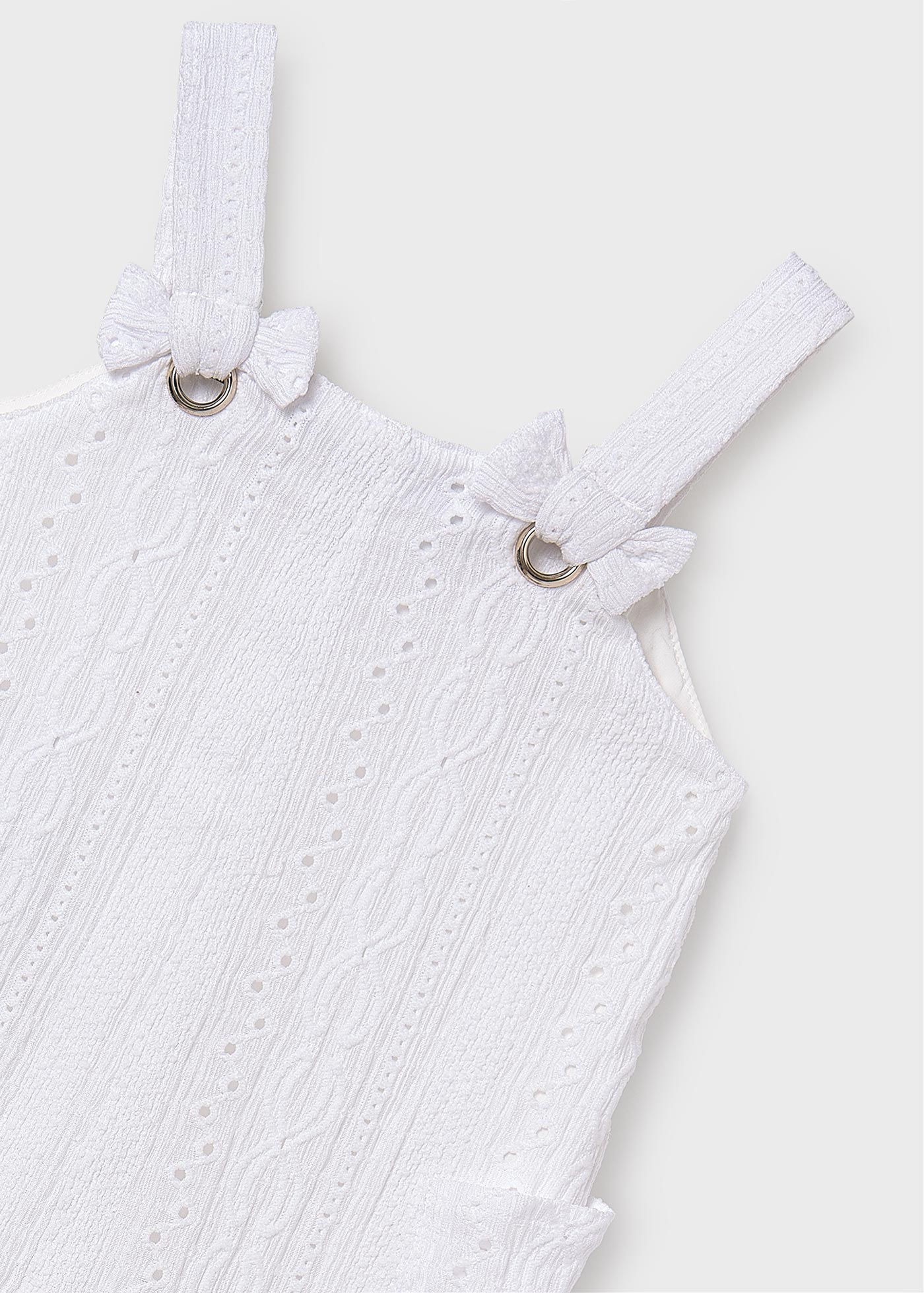 Baby knitted flower dungarees