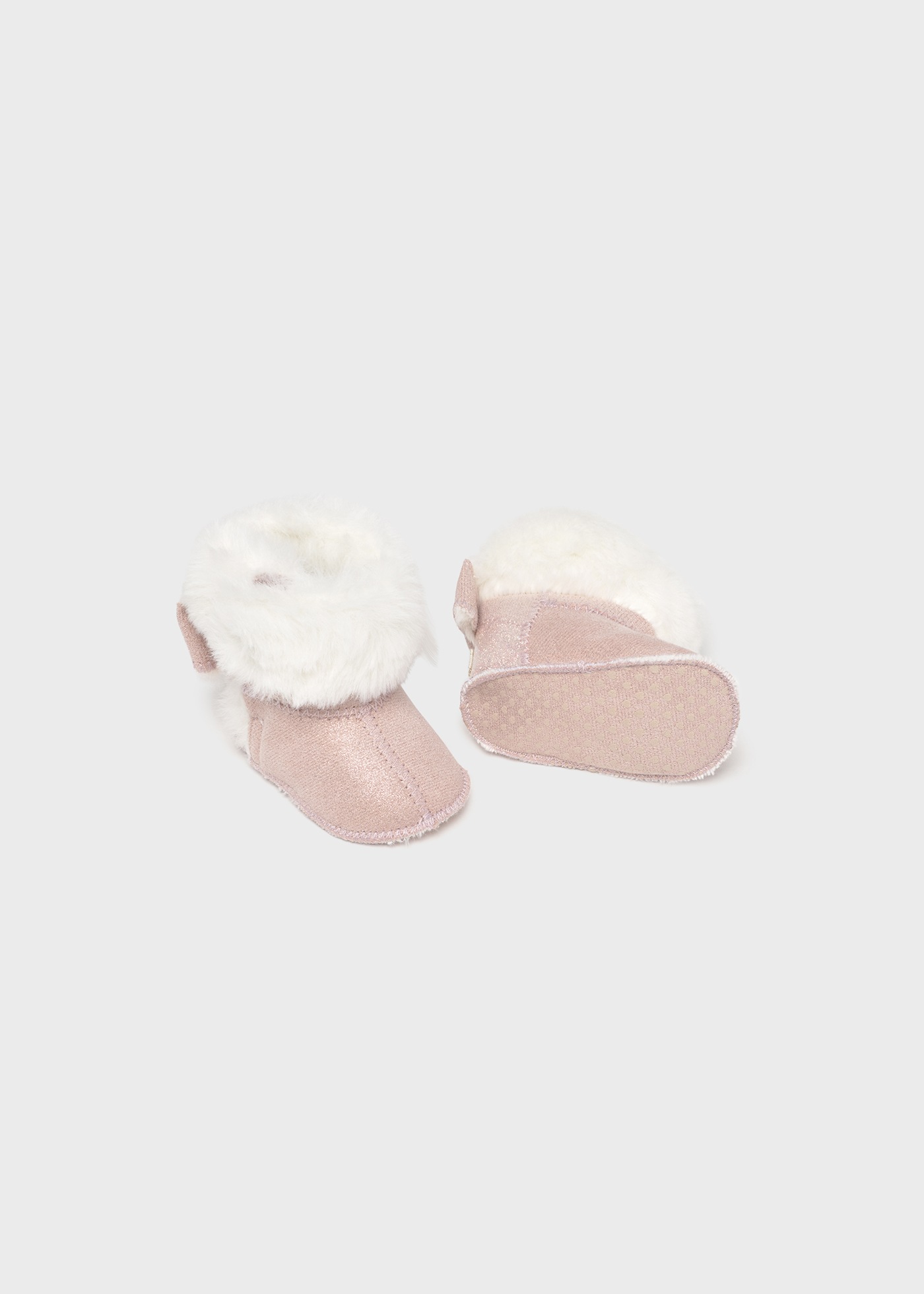 Newborn girl fur boots