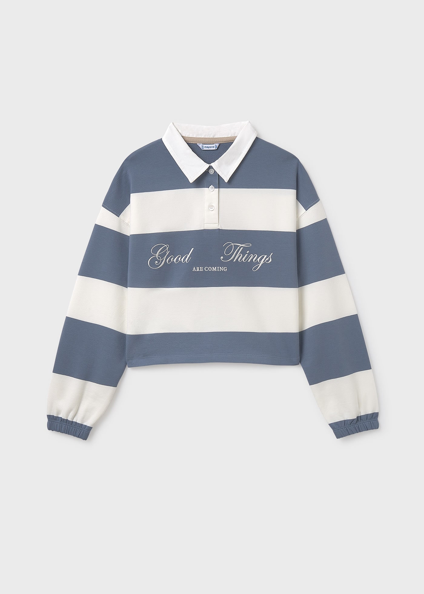 Polo curto riscas rapariga