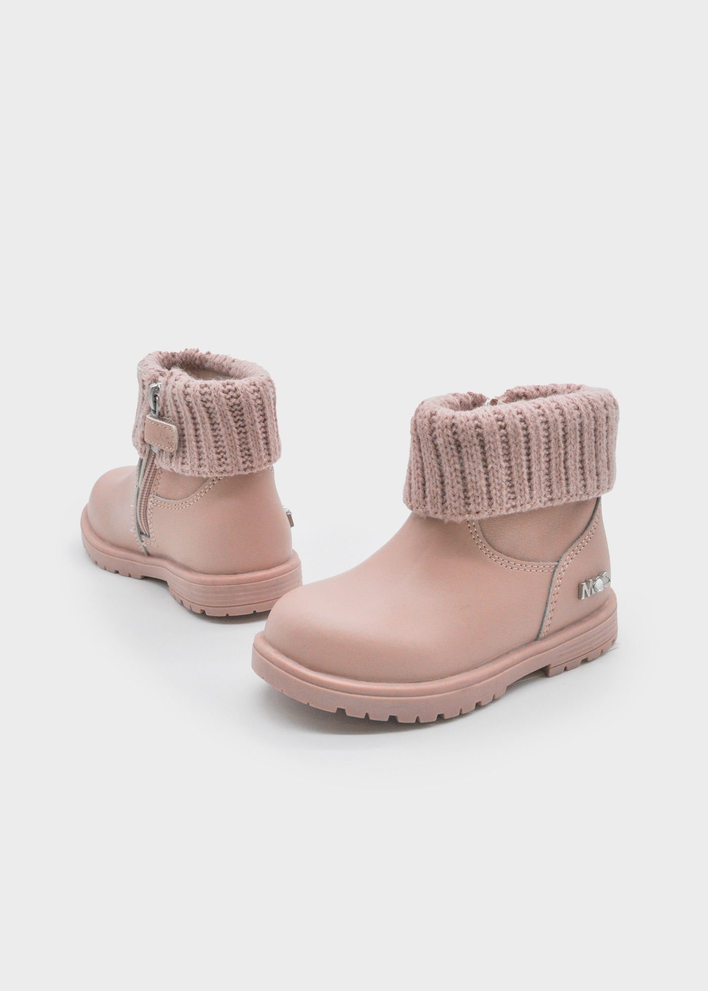 Bottines motardes cuir tricot bébé