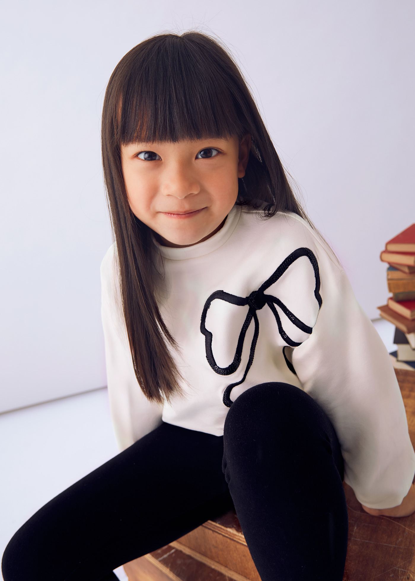 Completo leggings e felpa fiocco bambina