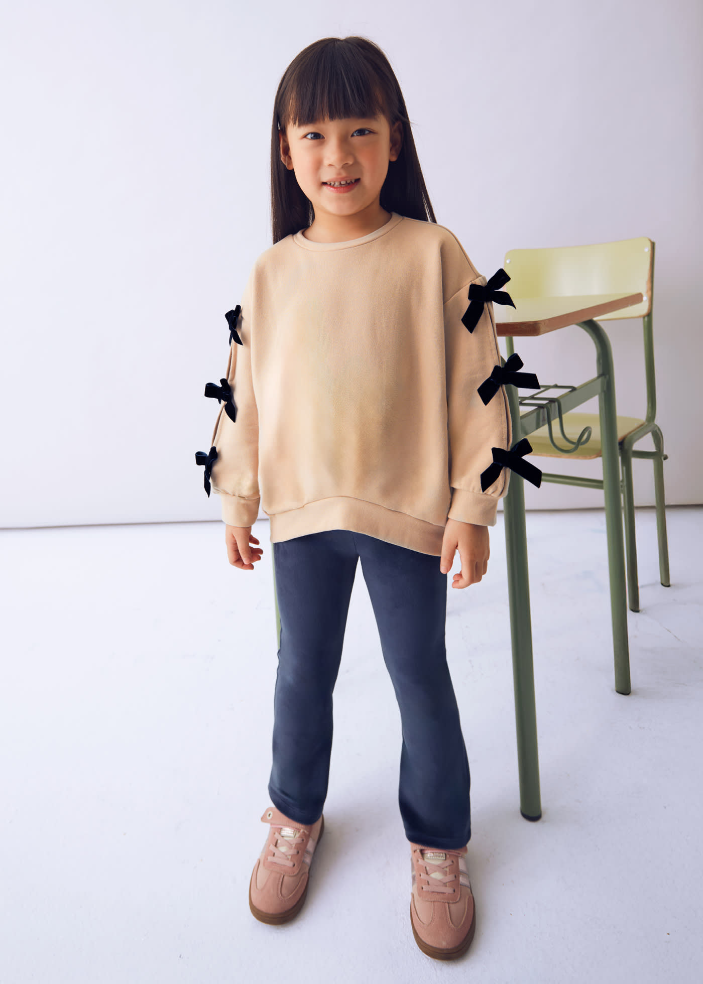 Ensemble legging et sweat-shirt avec nœuds fille