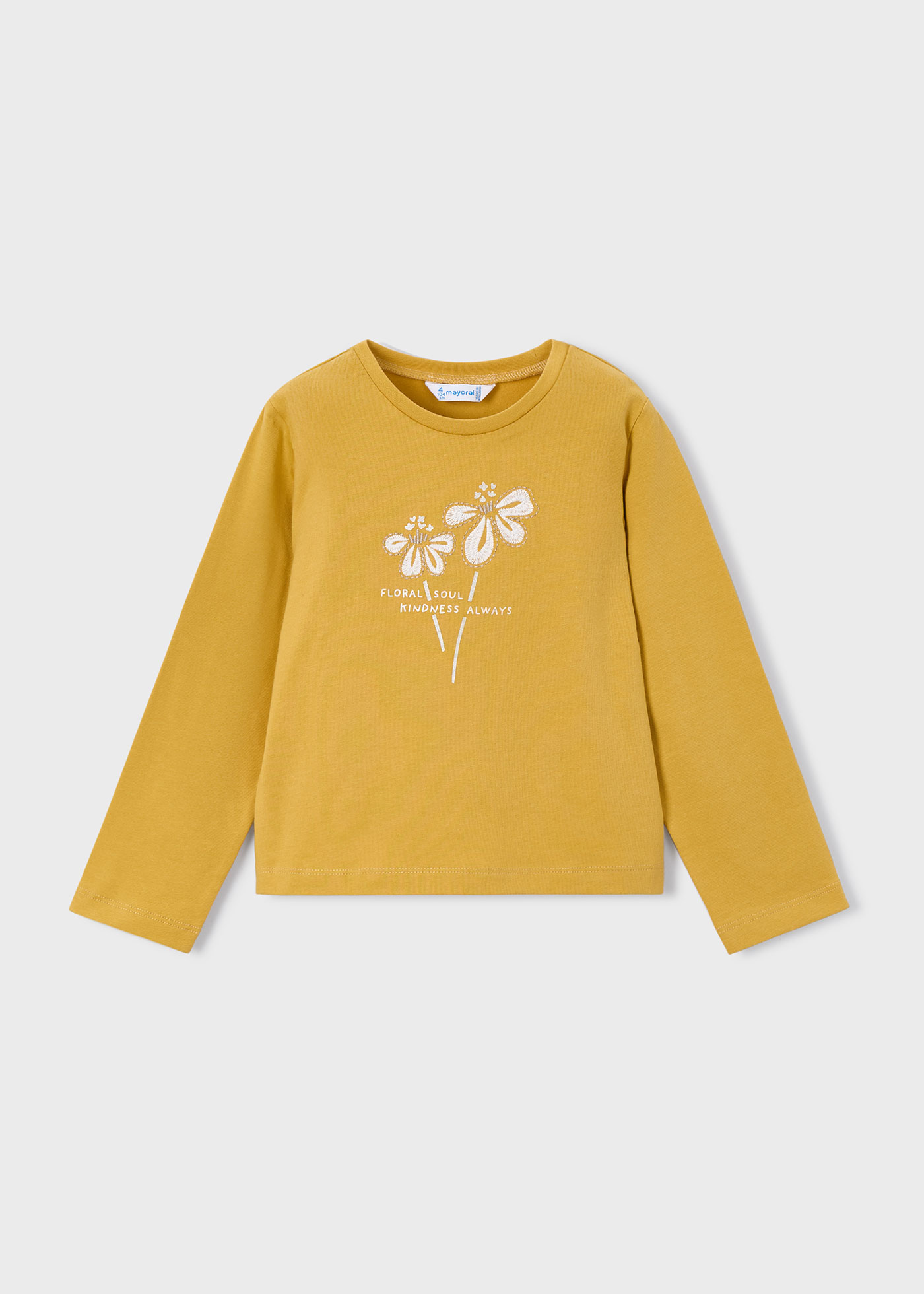 Тениска basic с цвете за момиче