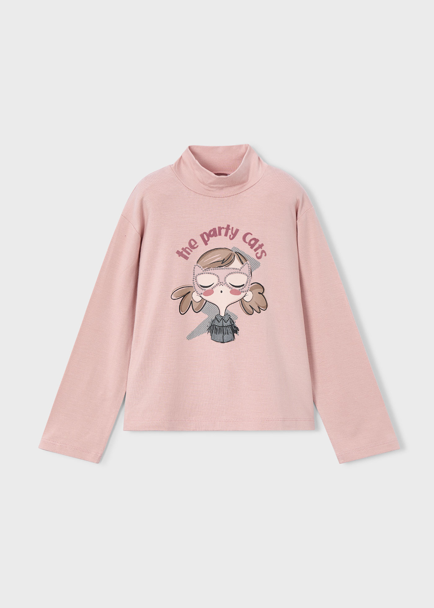 Playera cuello semi alto niña