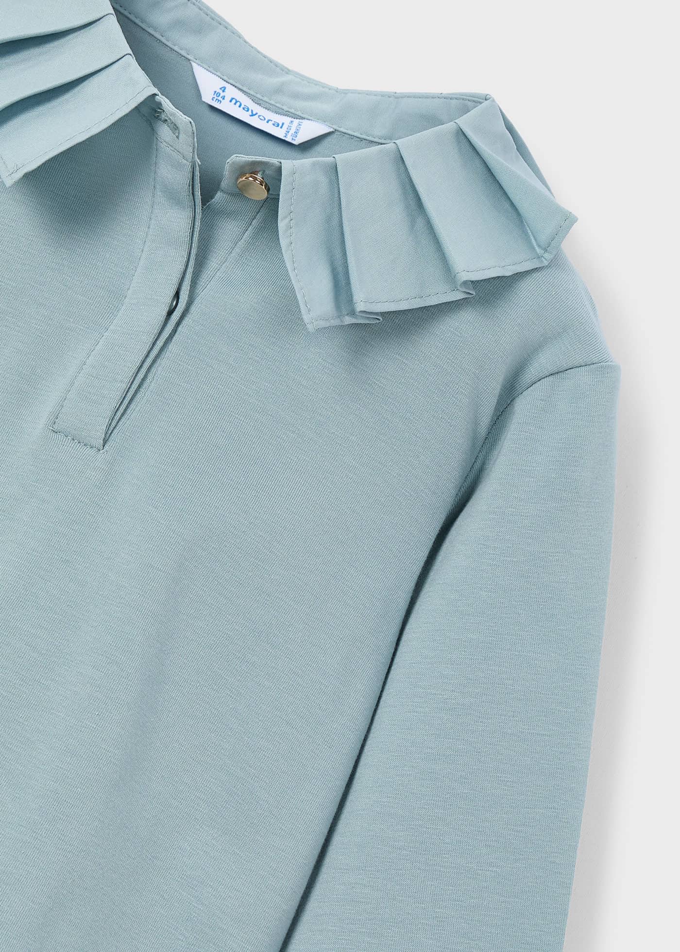 Girl Polo Shirt with Embellished Collar