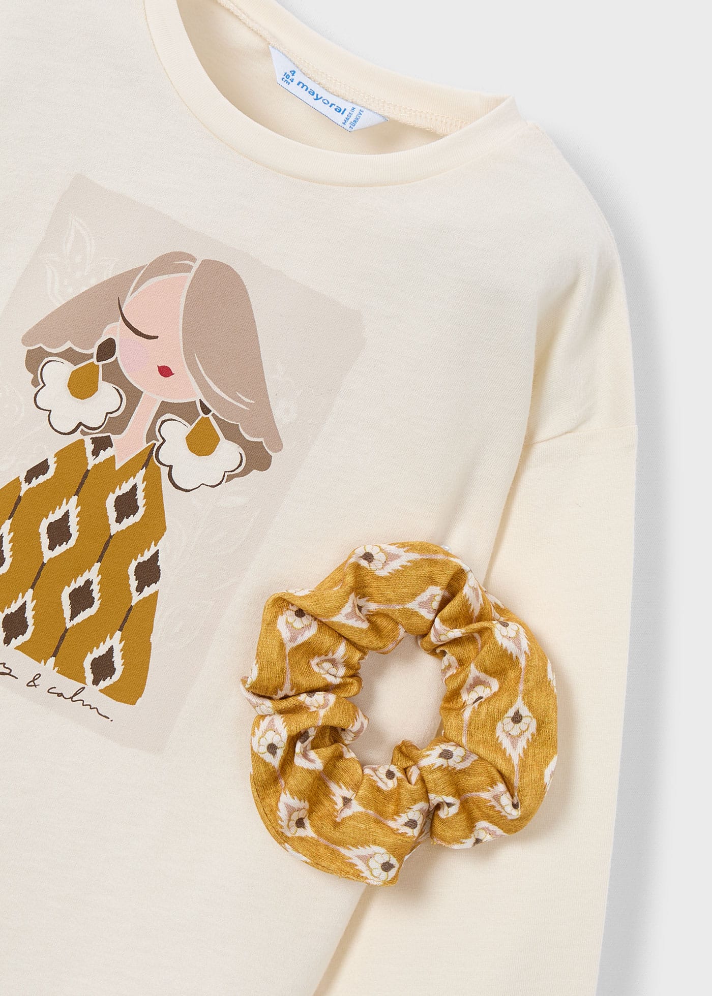 Camiseta con coletero niña