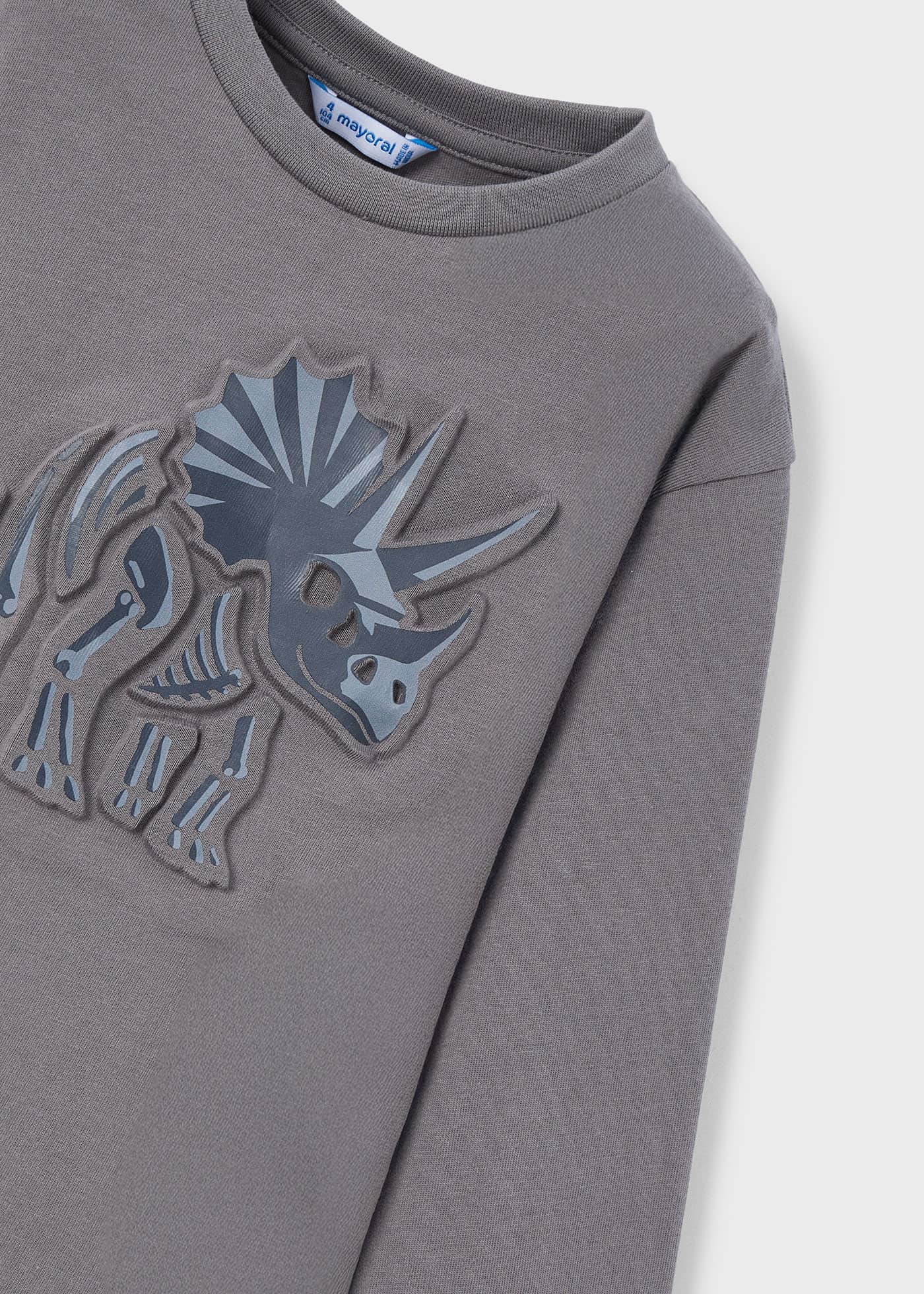 Тениска с релефен динозавър за момче Тениска с релефен динозавър за момче