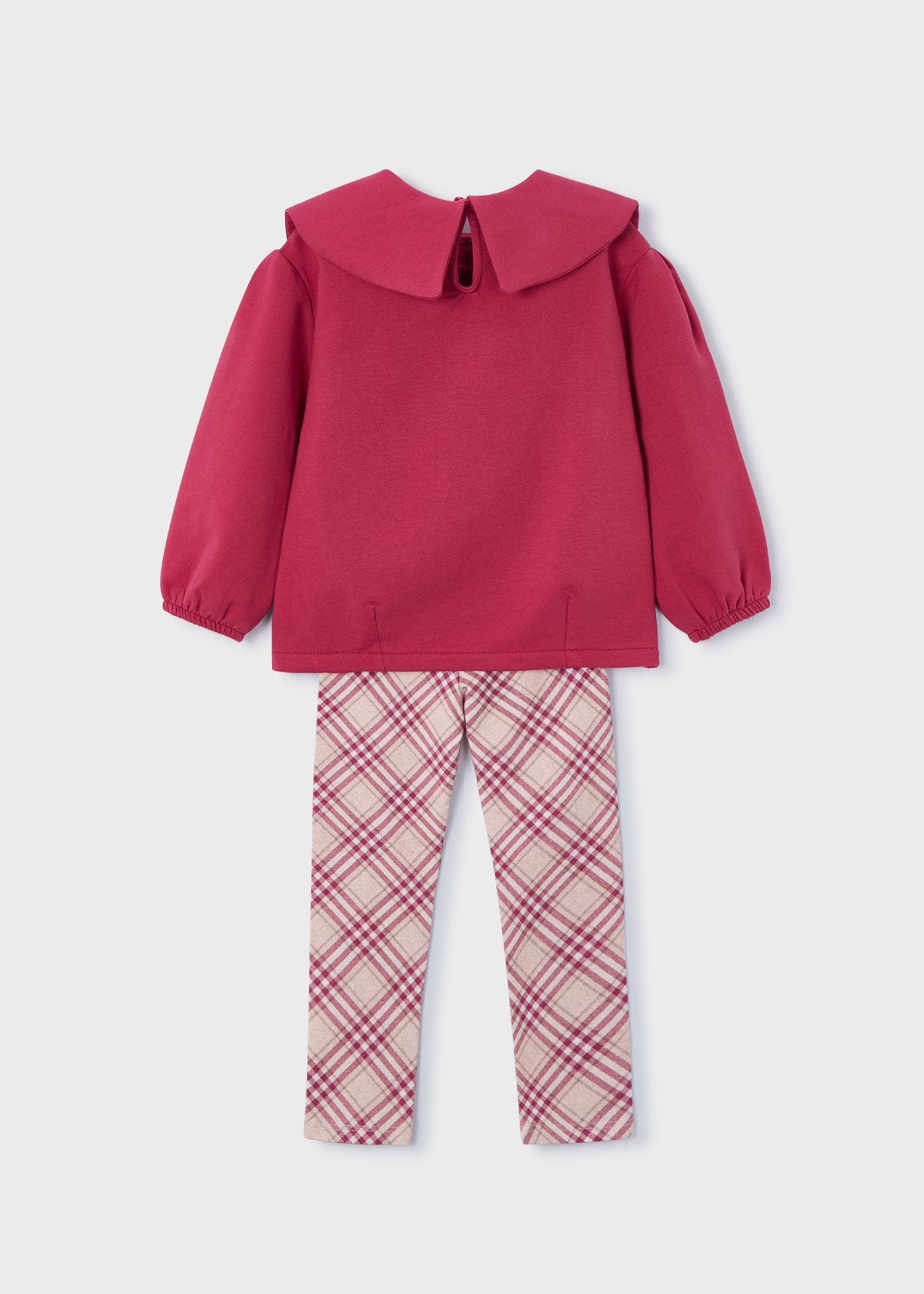 Conjunto legging cuadros y sudadera niña