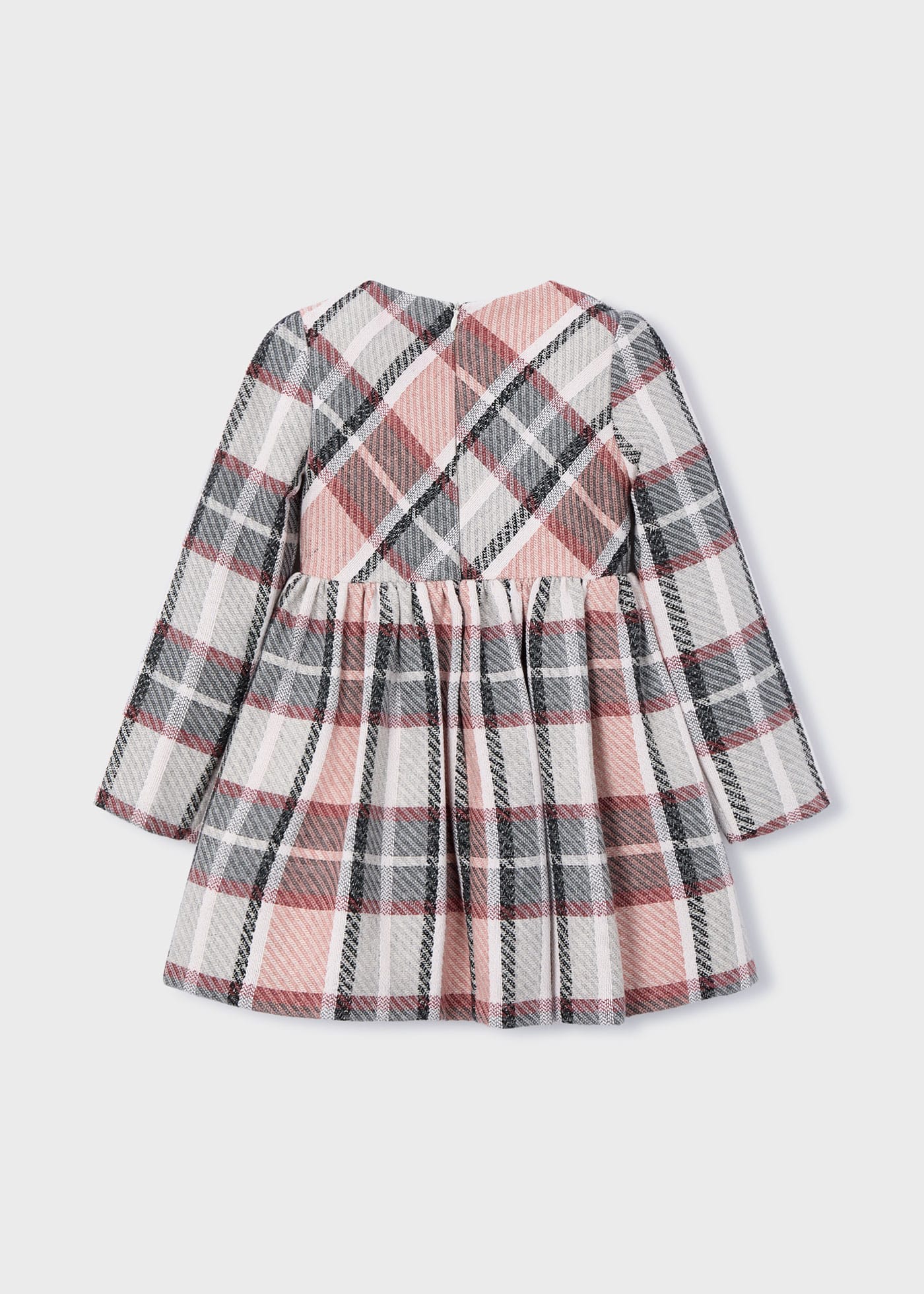 Girls check velvet dress