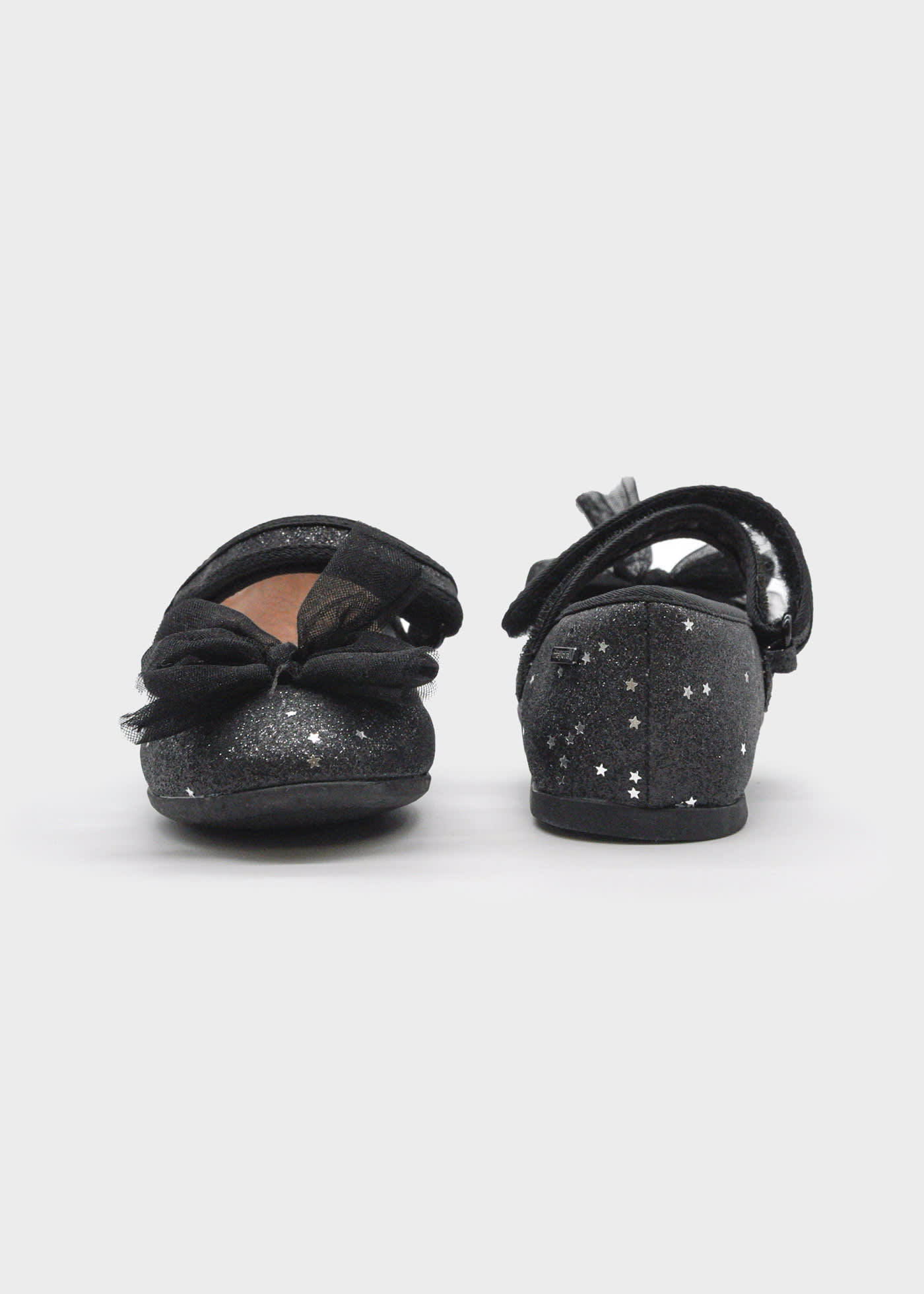 Girls glitter Mary Janes with bow