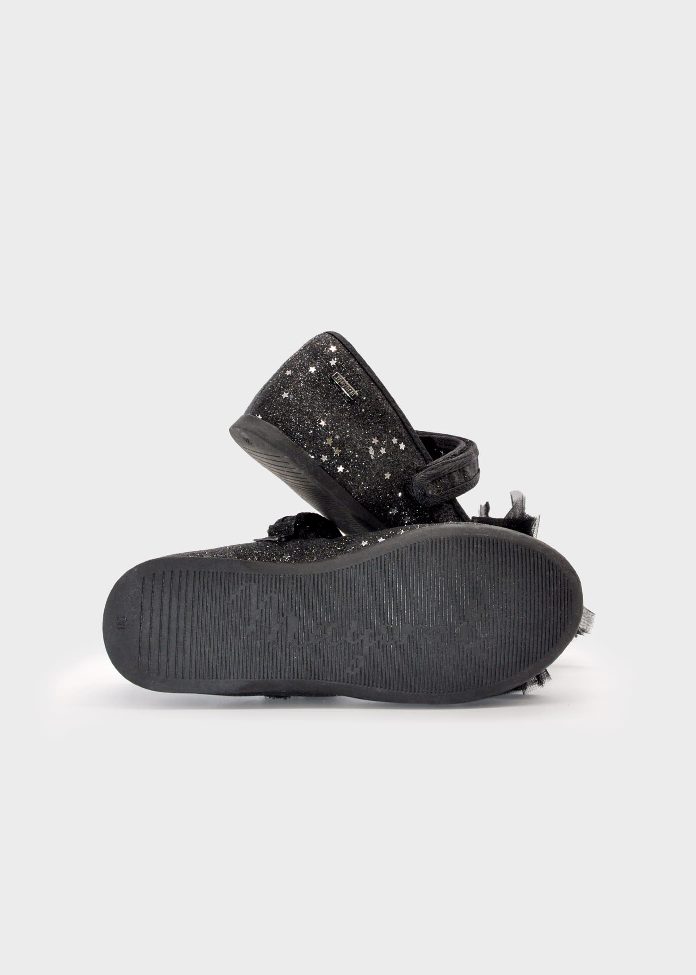 Girls glitter Mary Janes with bow