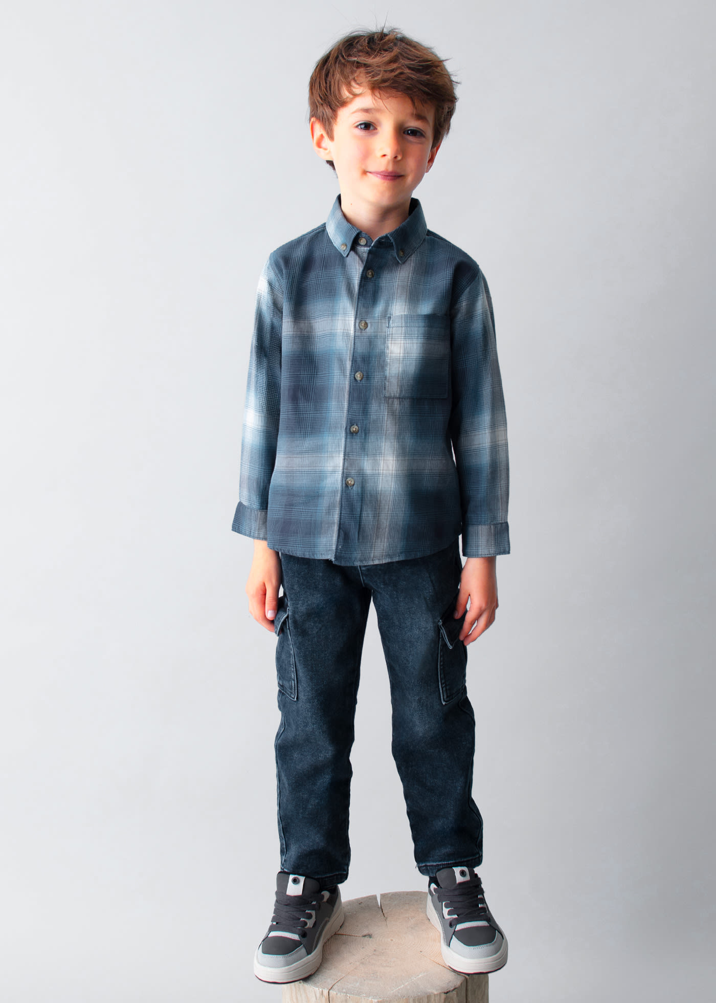 Camisa quadrados menino