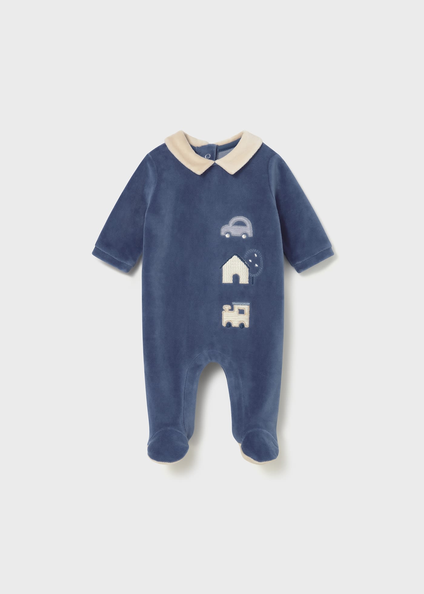 Newborn collared romper with feet