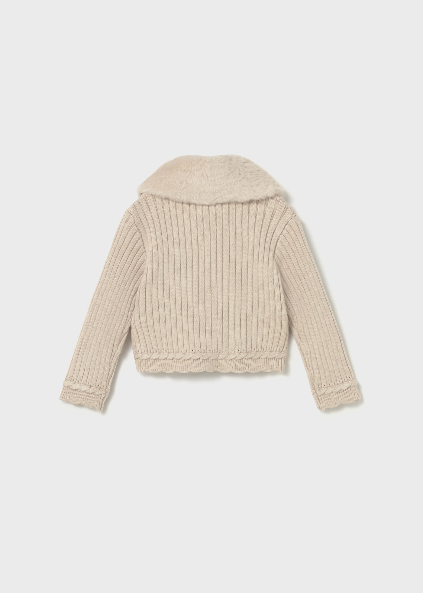 Suéter tricot cuello pelo bebé