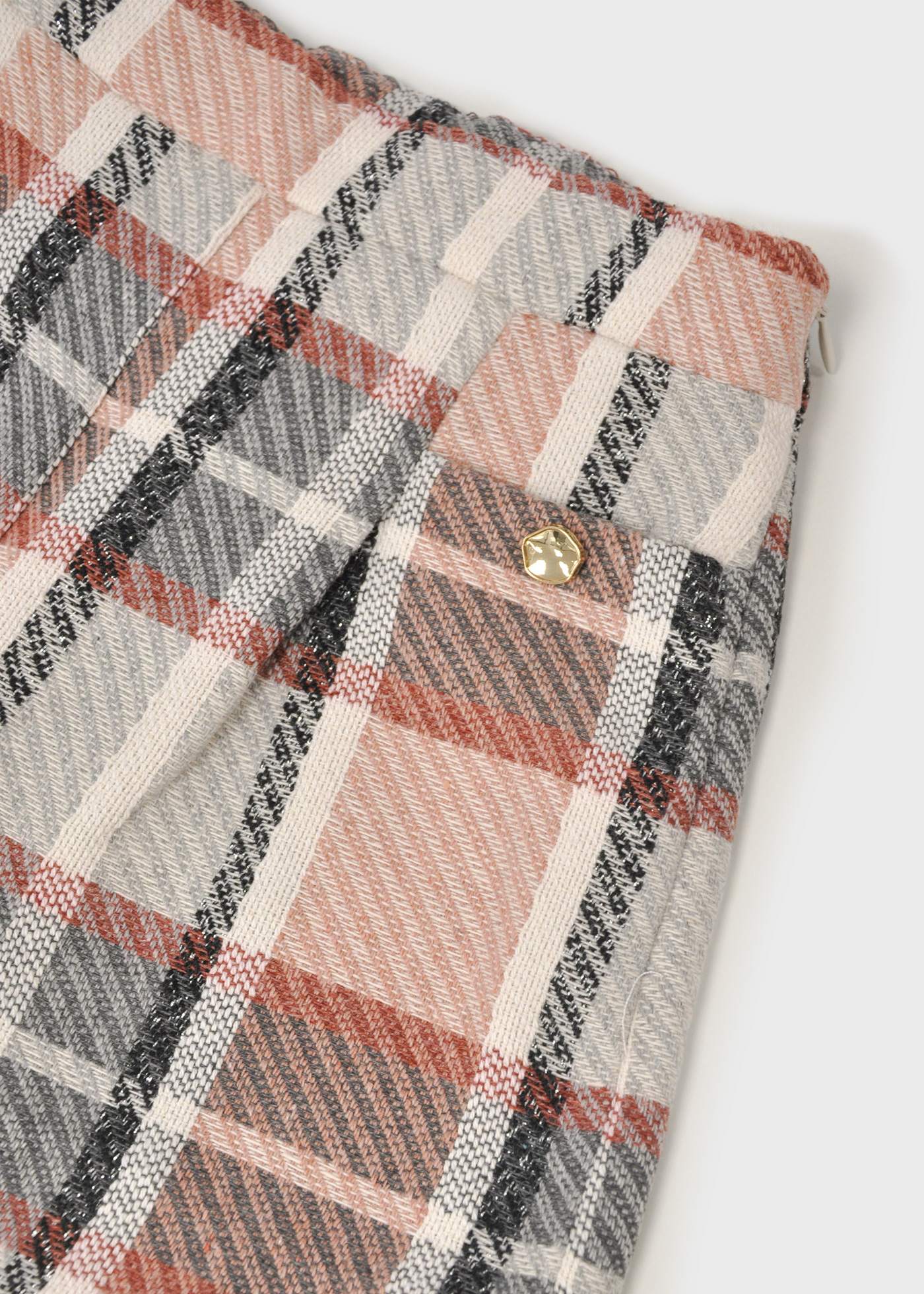 Pantalón corto cuadros niña