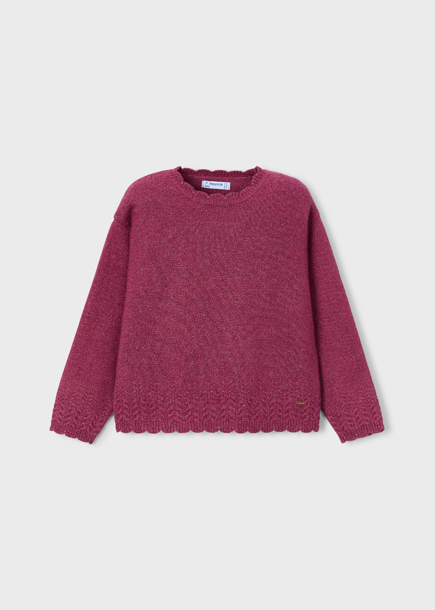 Gładki sweter z dzianiny dla dziewczynki