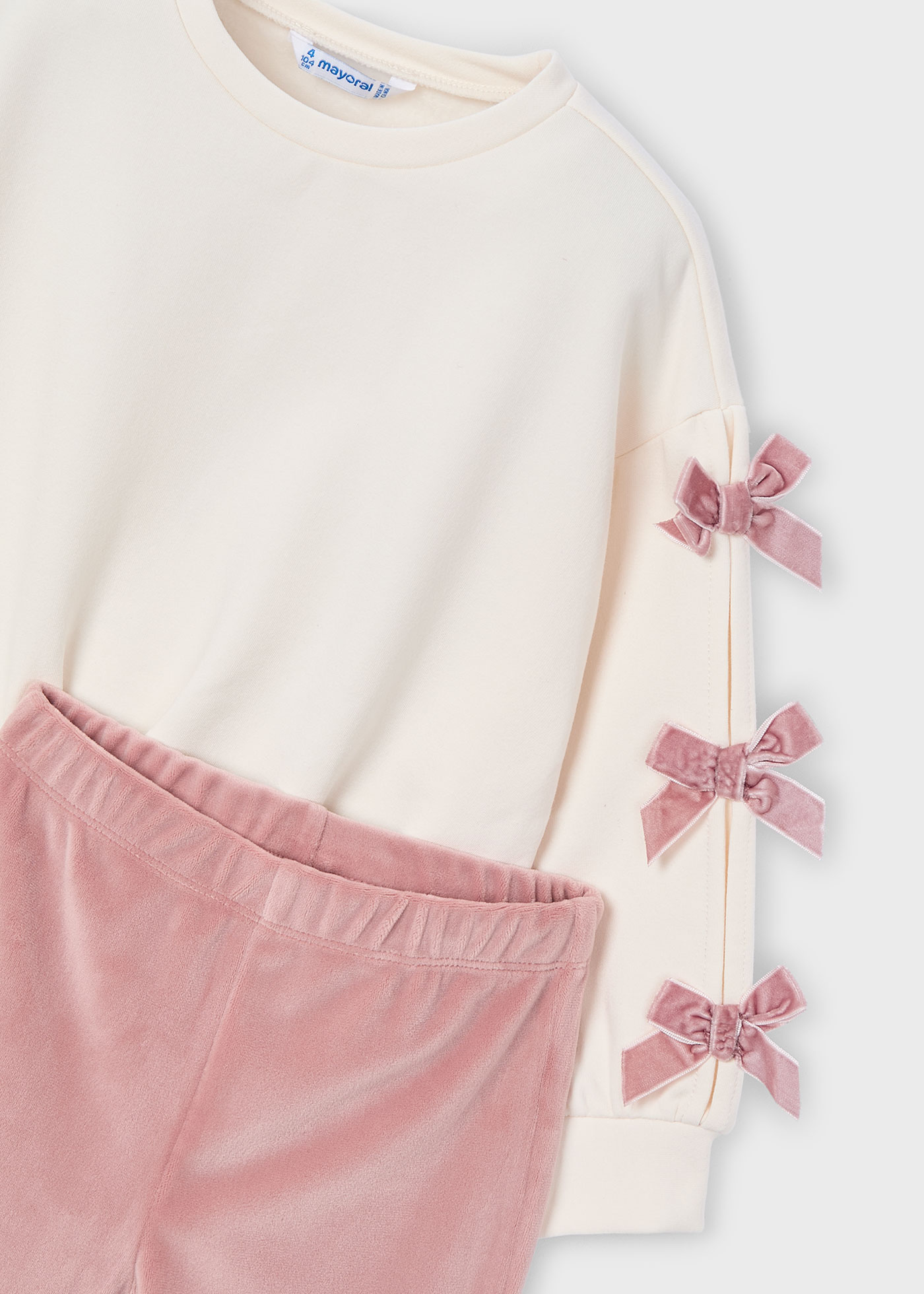 Completo leggings e felpa fiocco bambina
