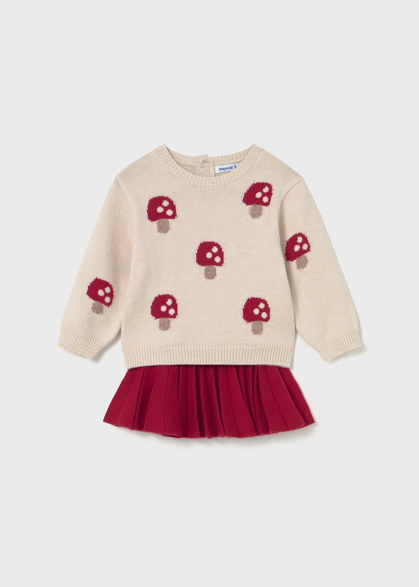 Completo gonna pieghe e maglione neonata