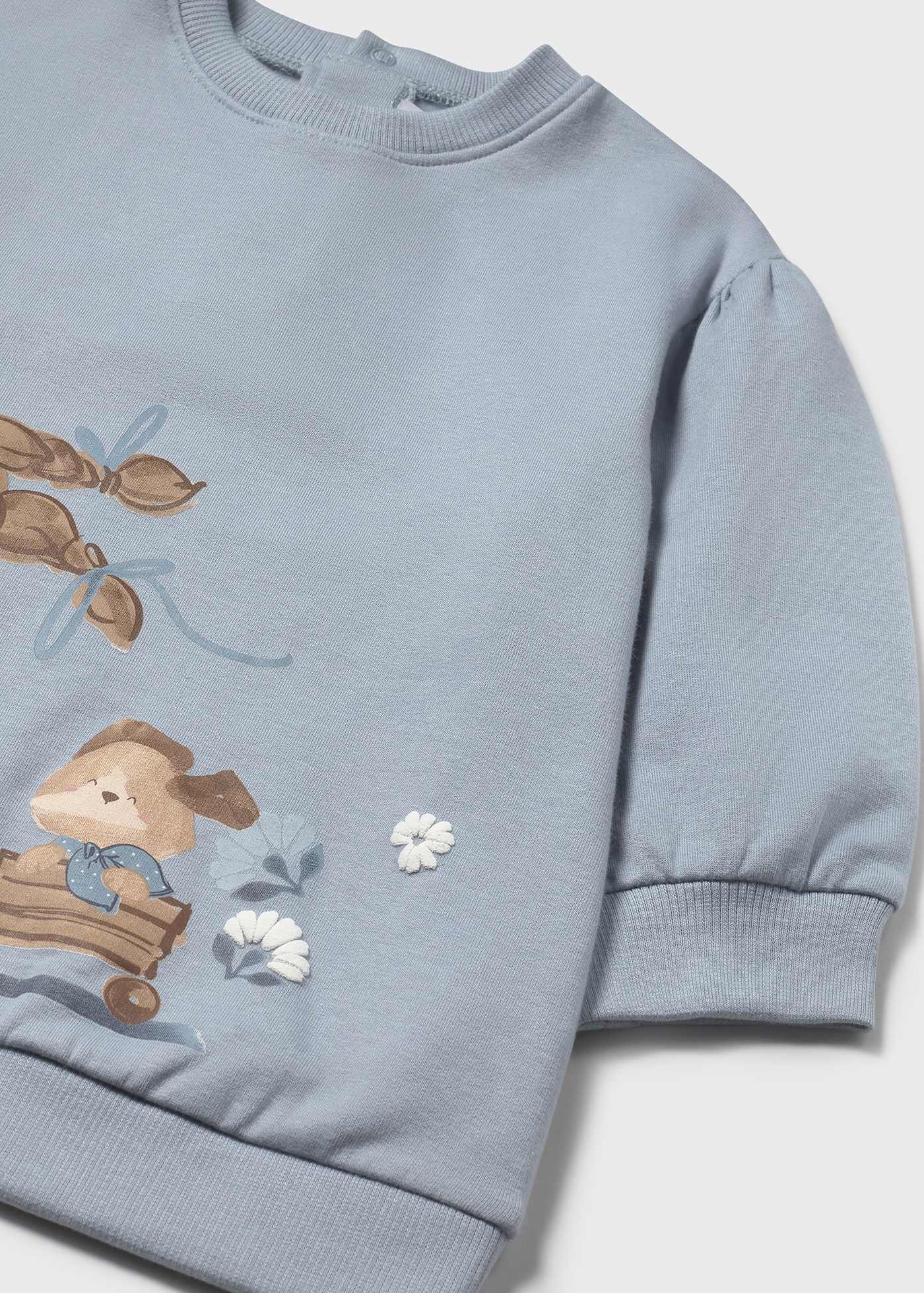 Baby fleece dress with graphic