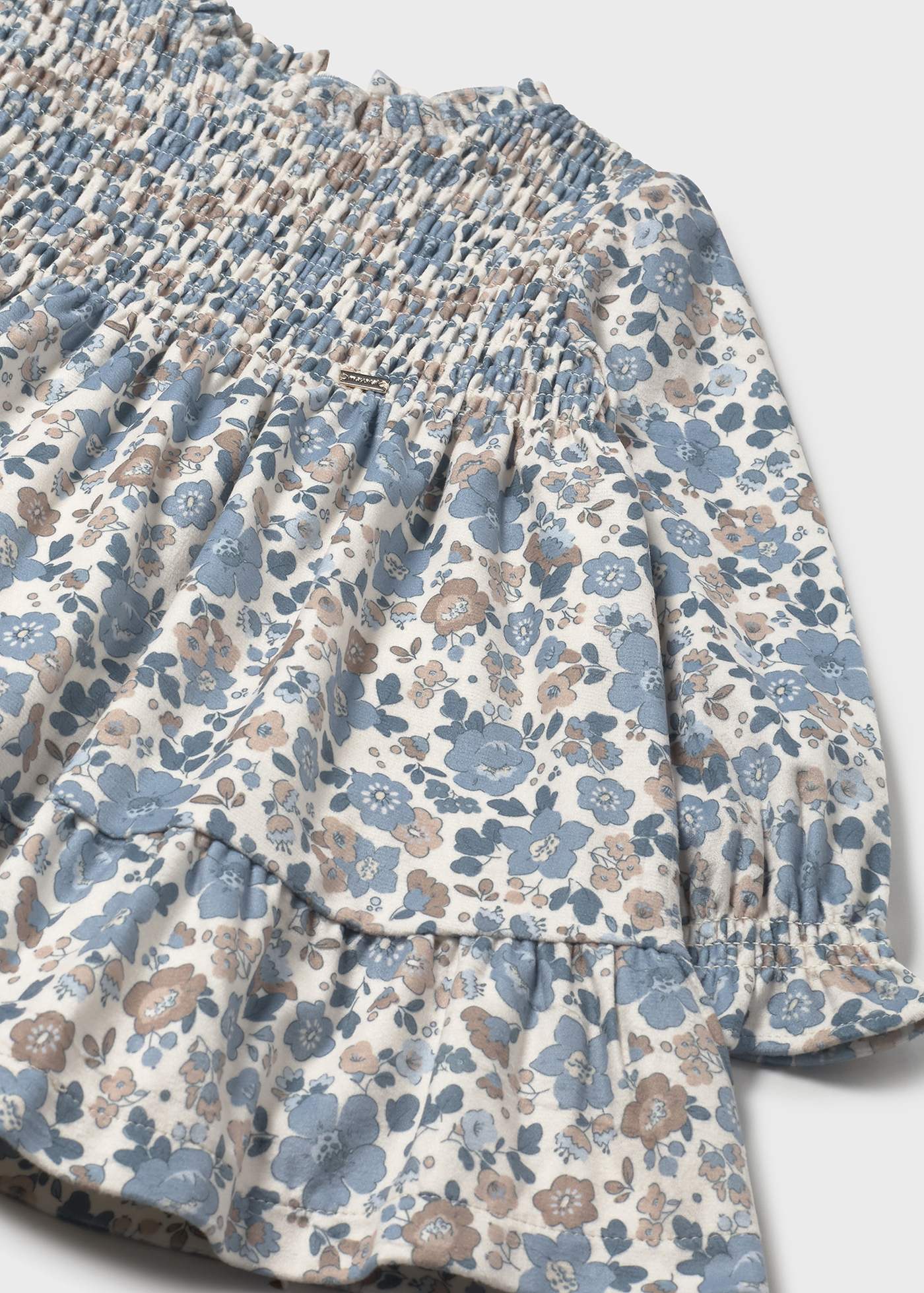 Vestido terciopelo con volantes bebé