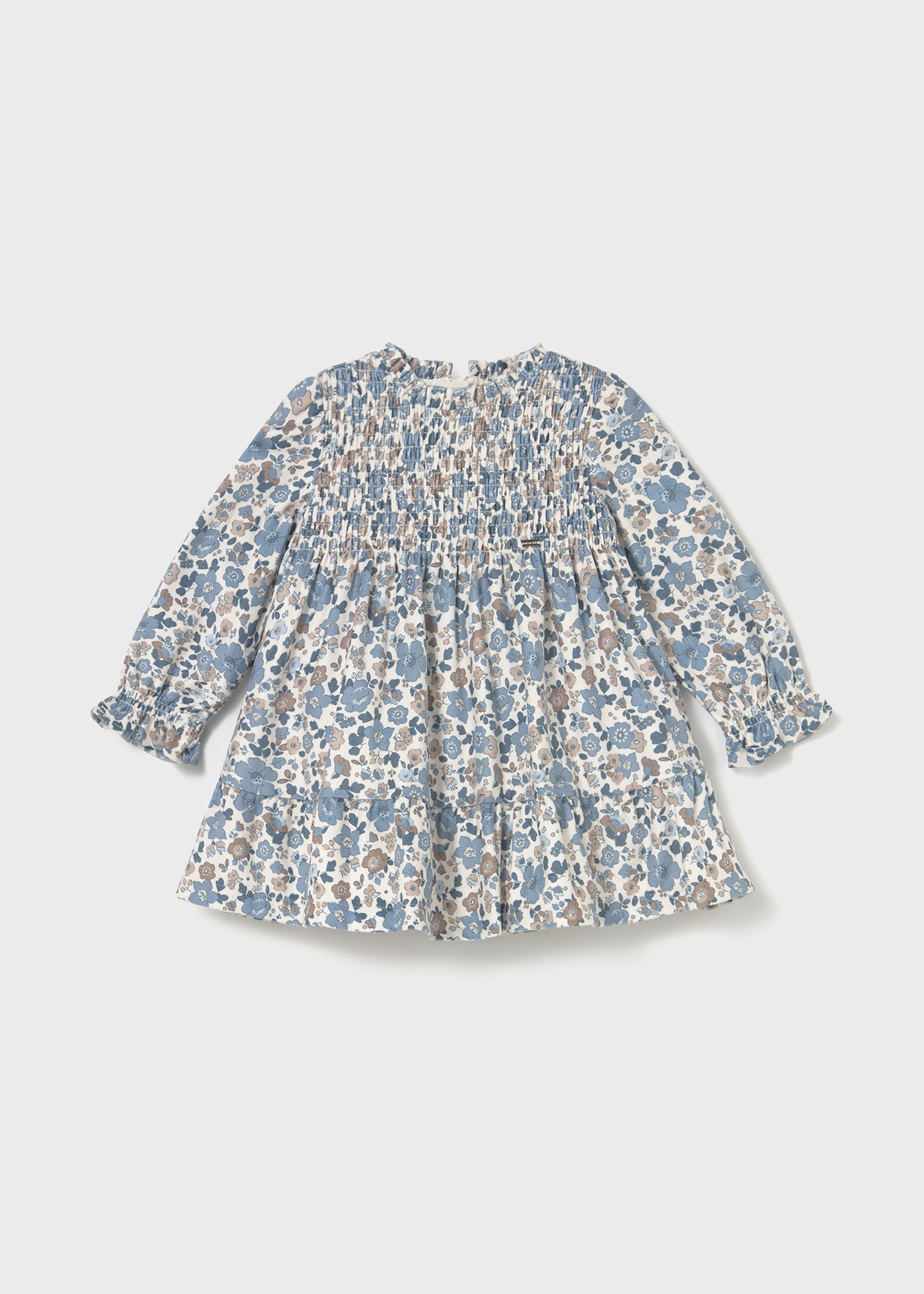 Vestido terciopelo con volantes bebé