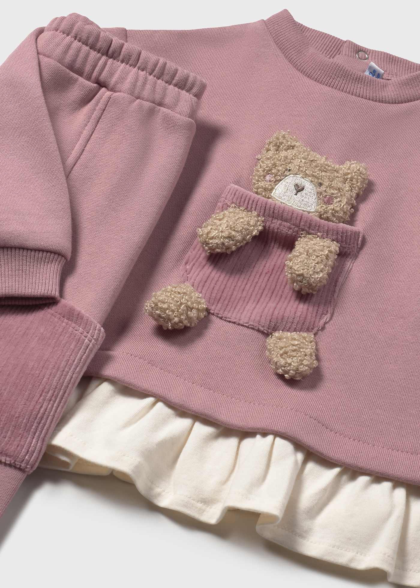 Baby bear motif tracksuit set