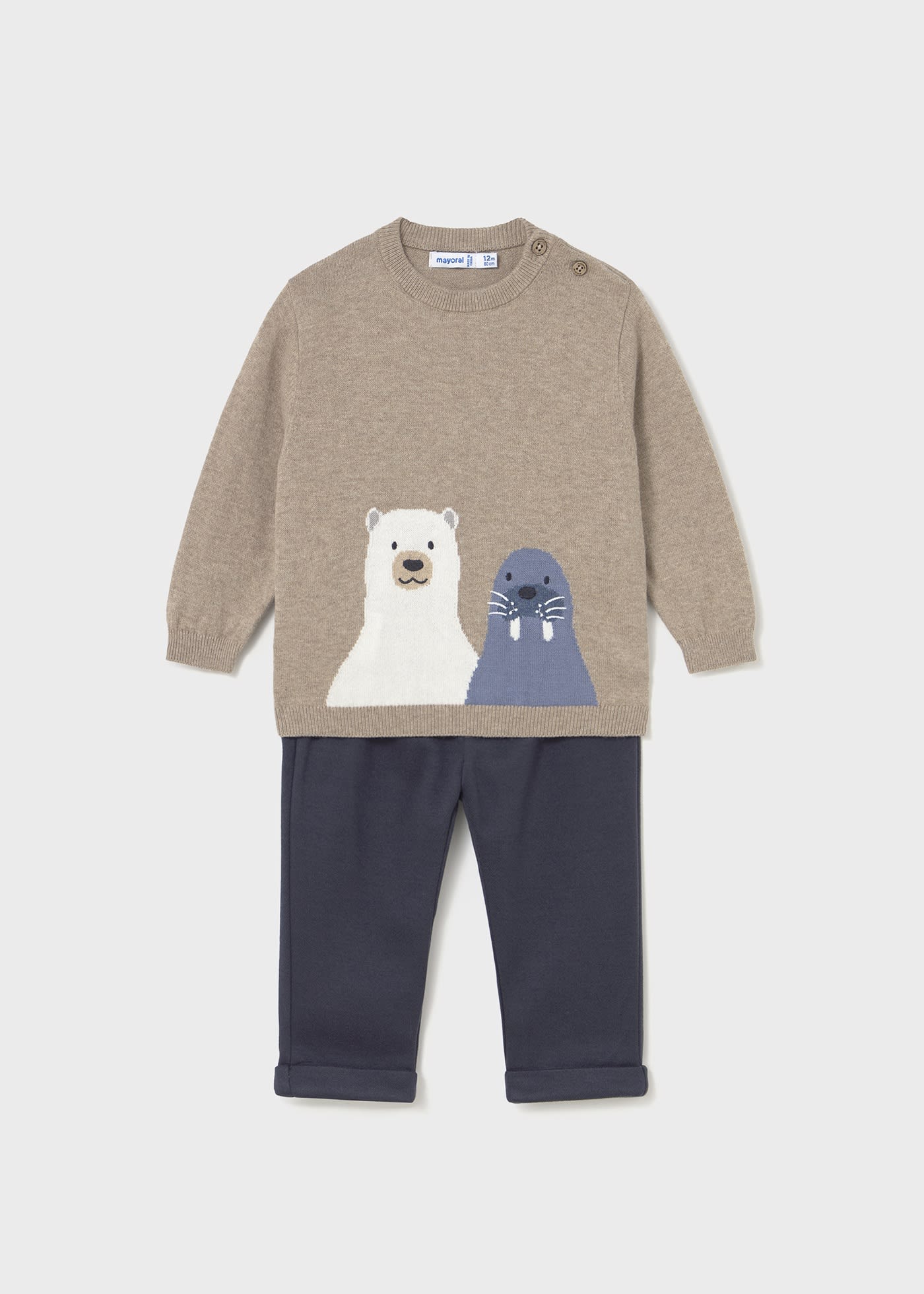 Baby animal jumper and trousers set
