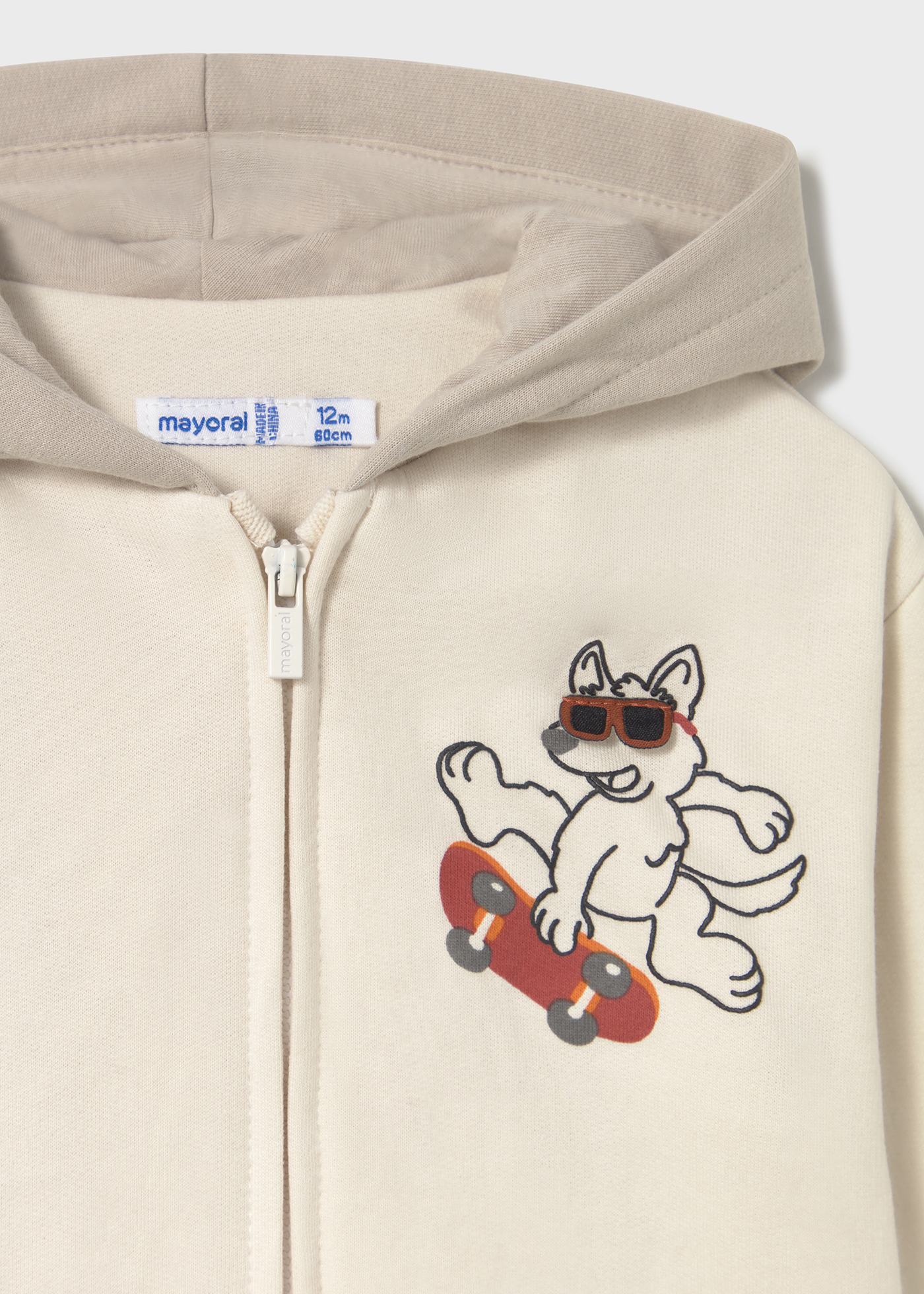 Sudadera cremallera interactiva bebé