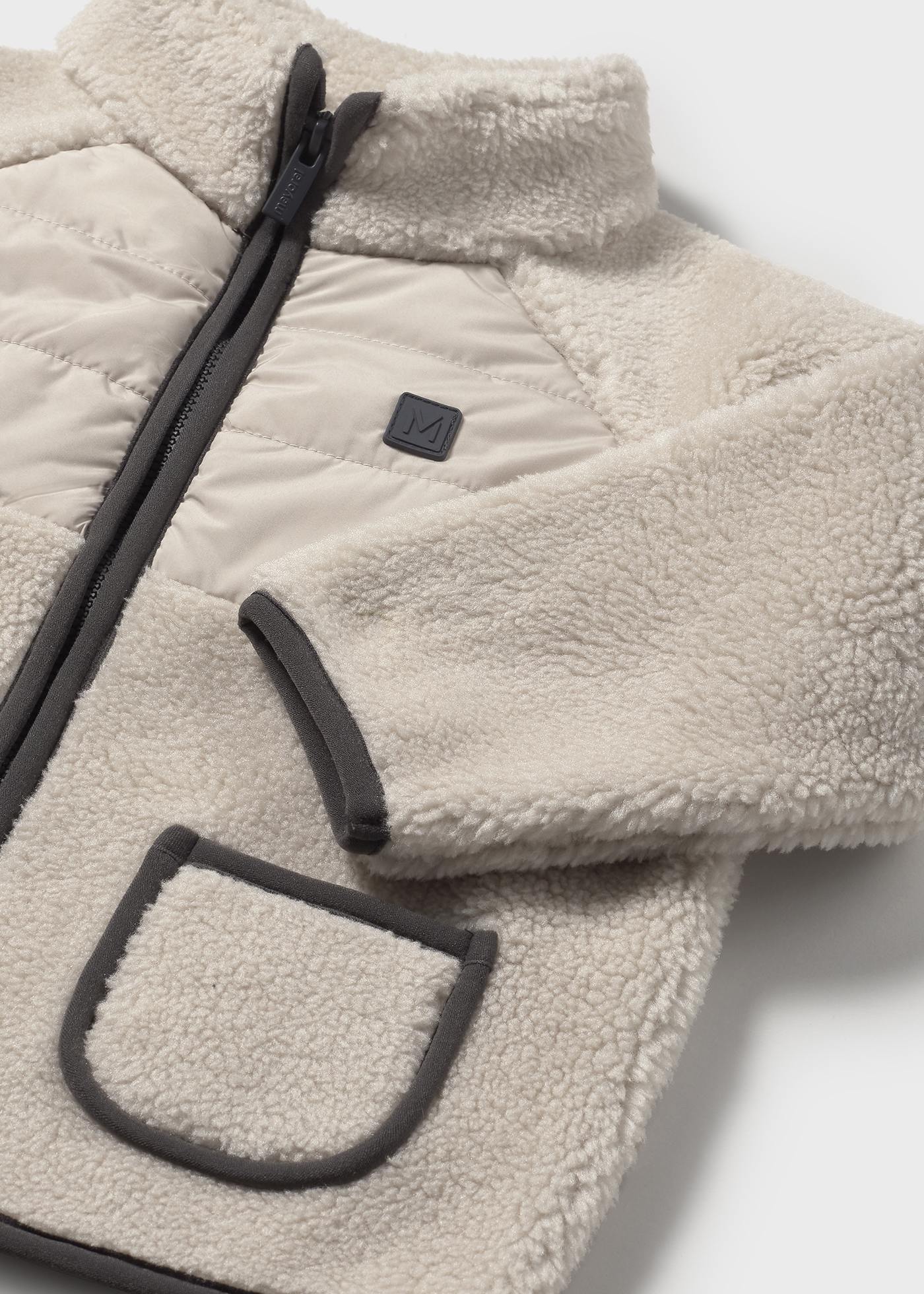 Sudadera cremallera borrego bebé