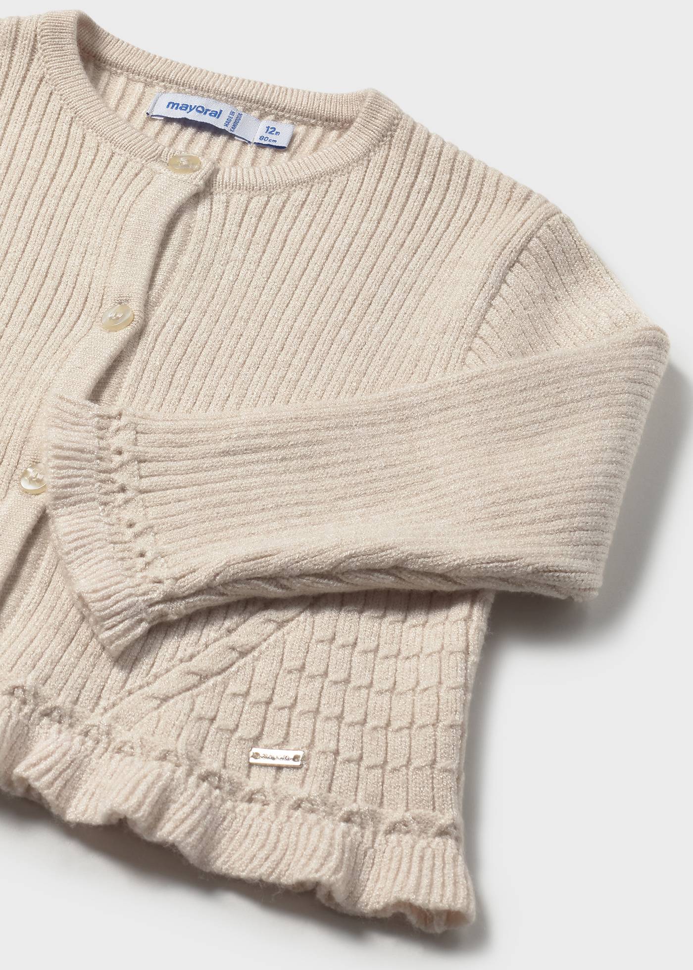 Cardigan tricoté à volants bébé