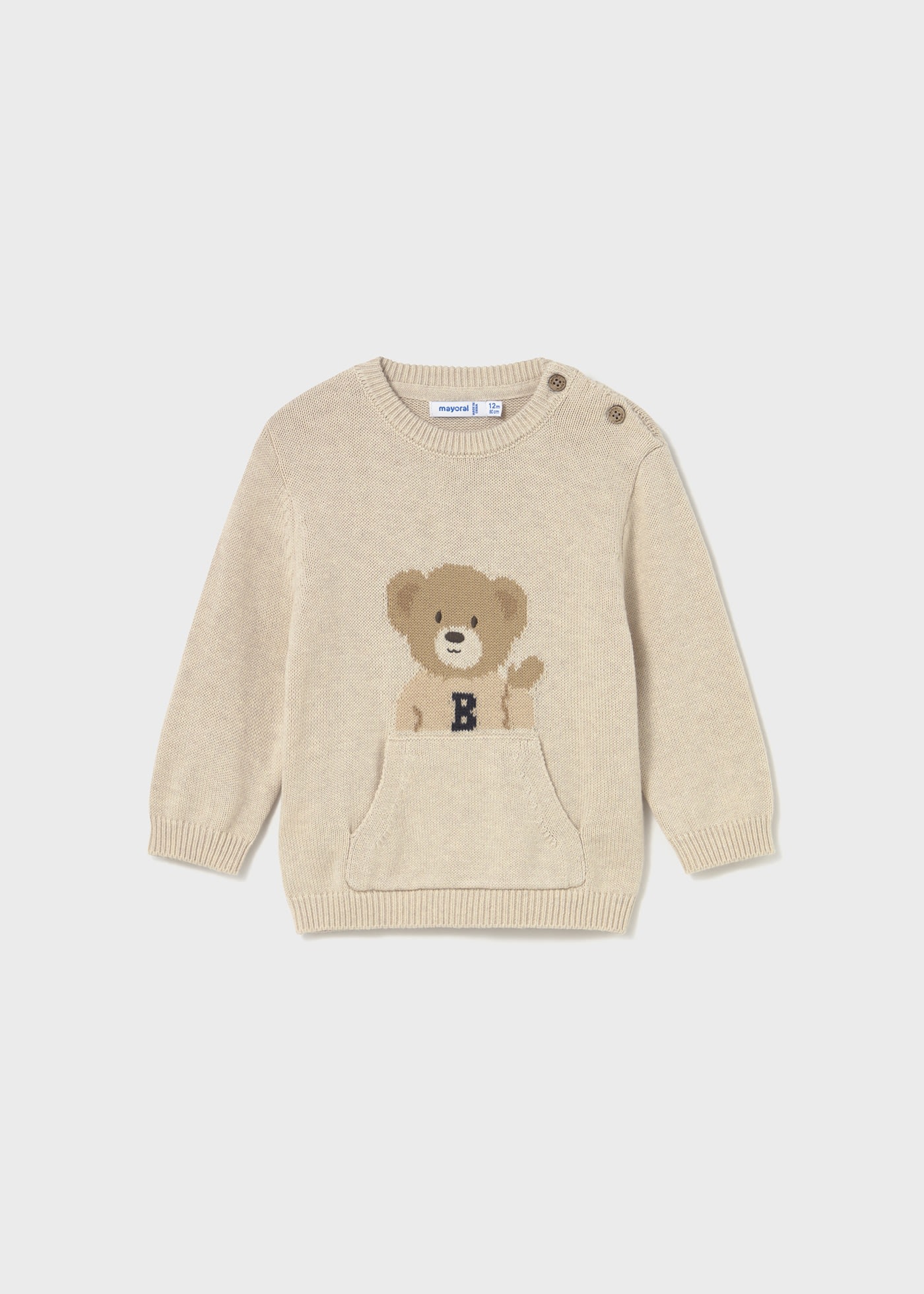 Maglione orso tasca neonato