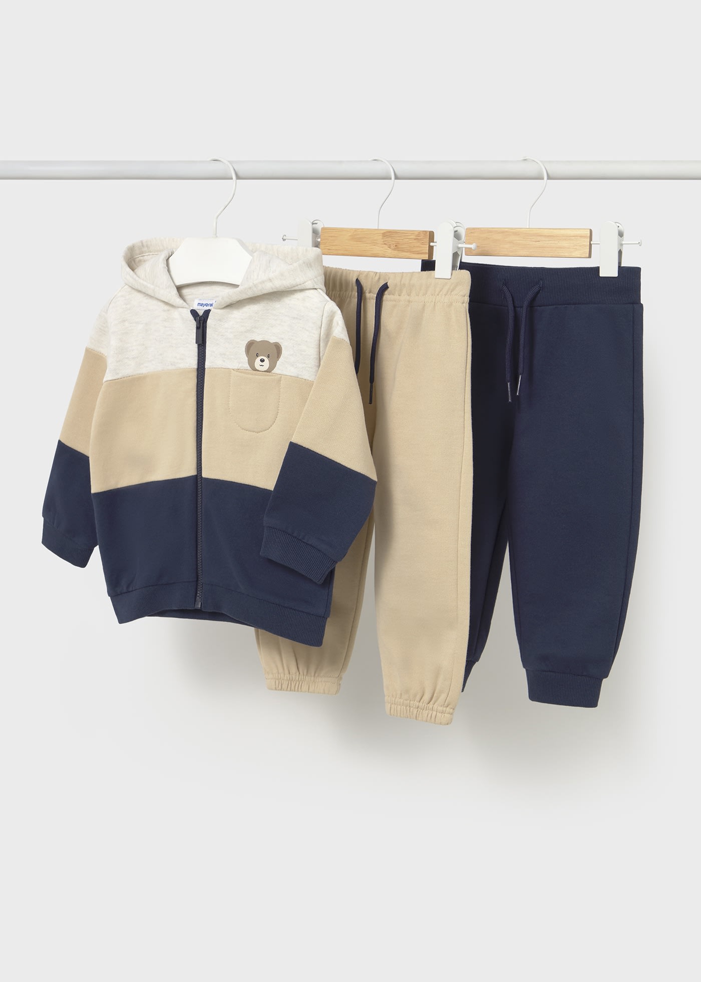 Giaccone con pellicciotto sul cappuccio bambino Blu Navy