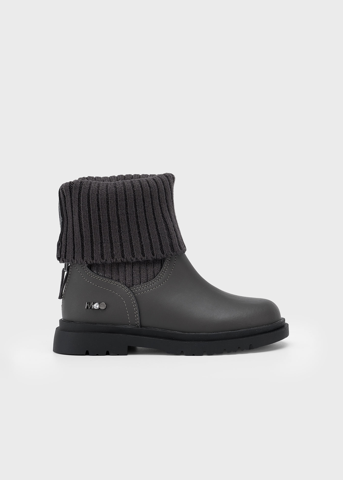 Botins biker pele tricot menina Botins biker pele tricot menina