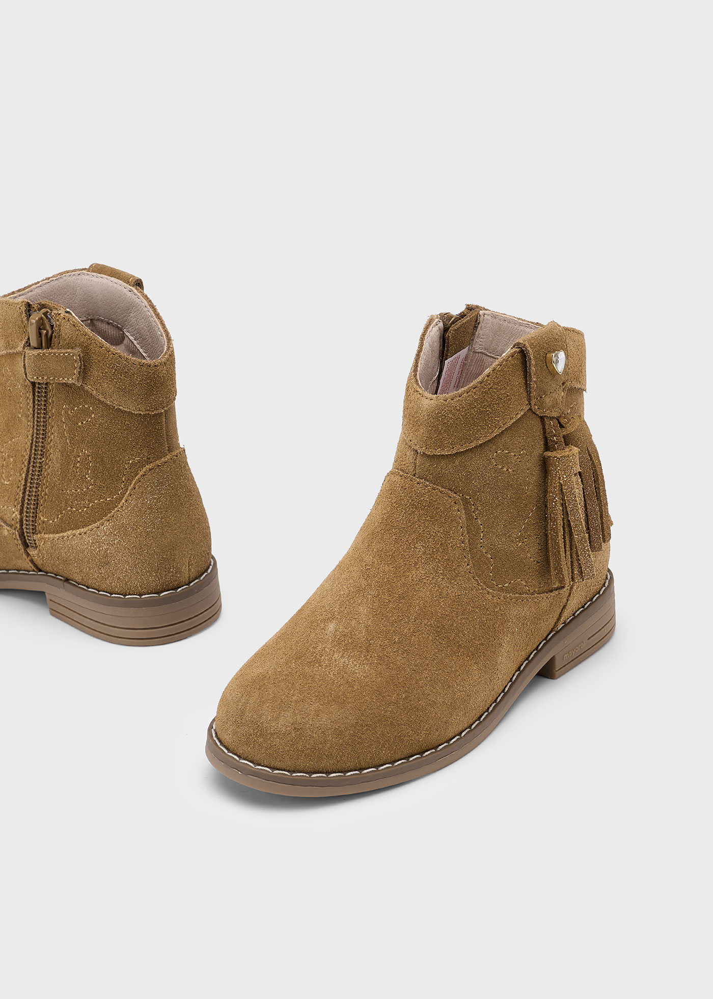 Girls split leather boots