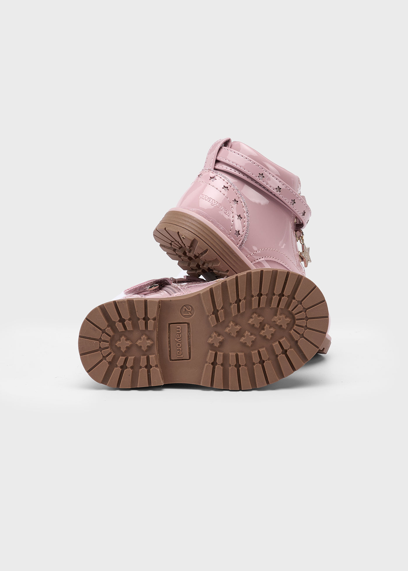 Bottines motardes en cuir verni bébé