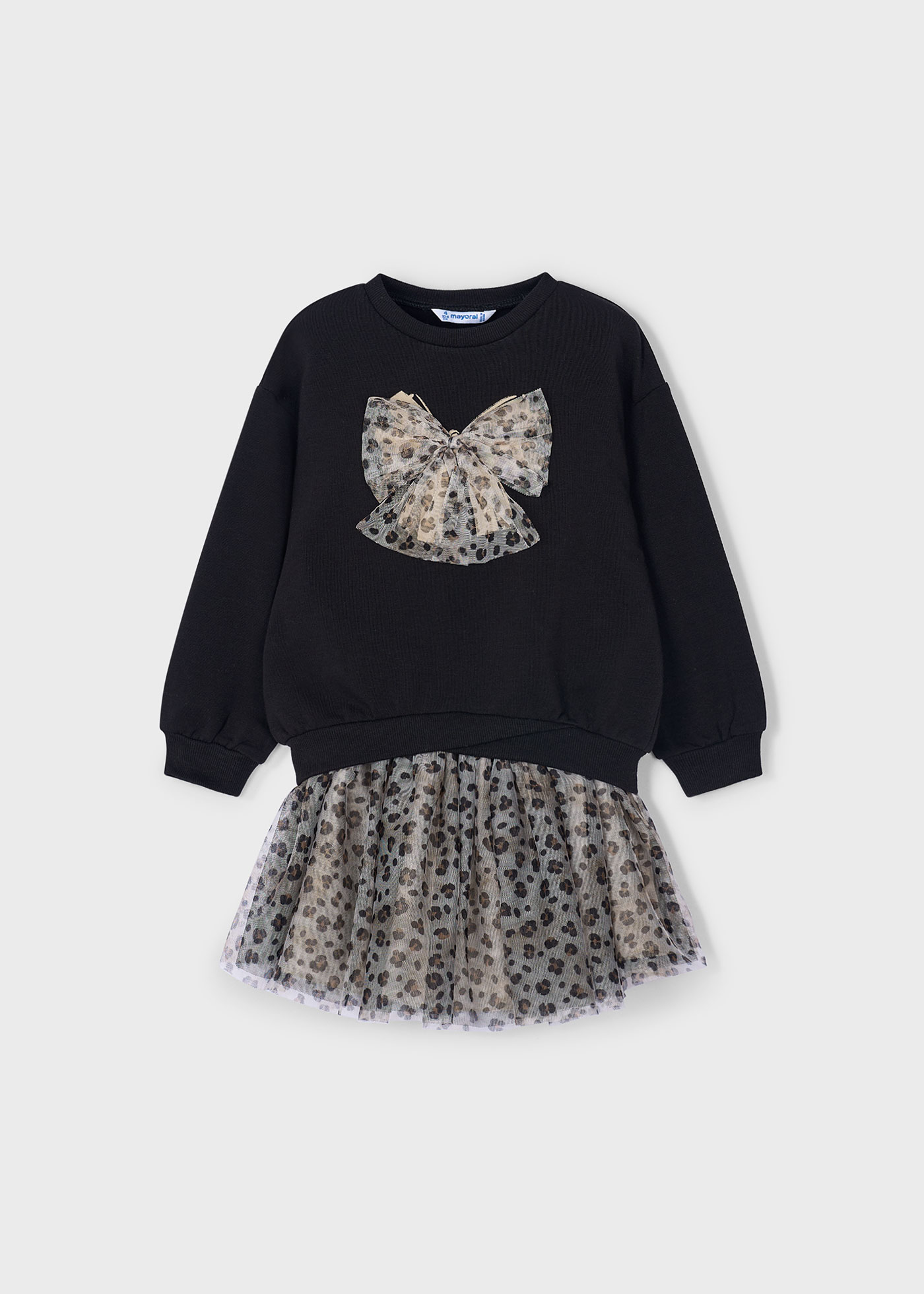 Conjunto saia tule e sweat menina