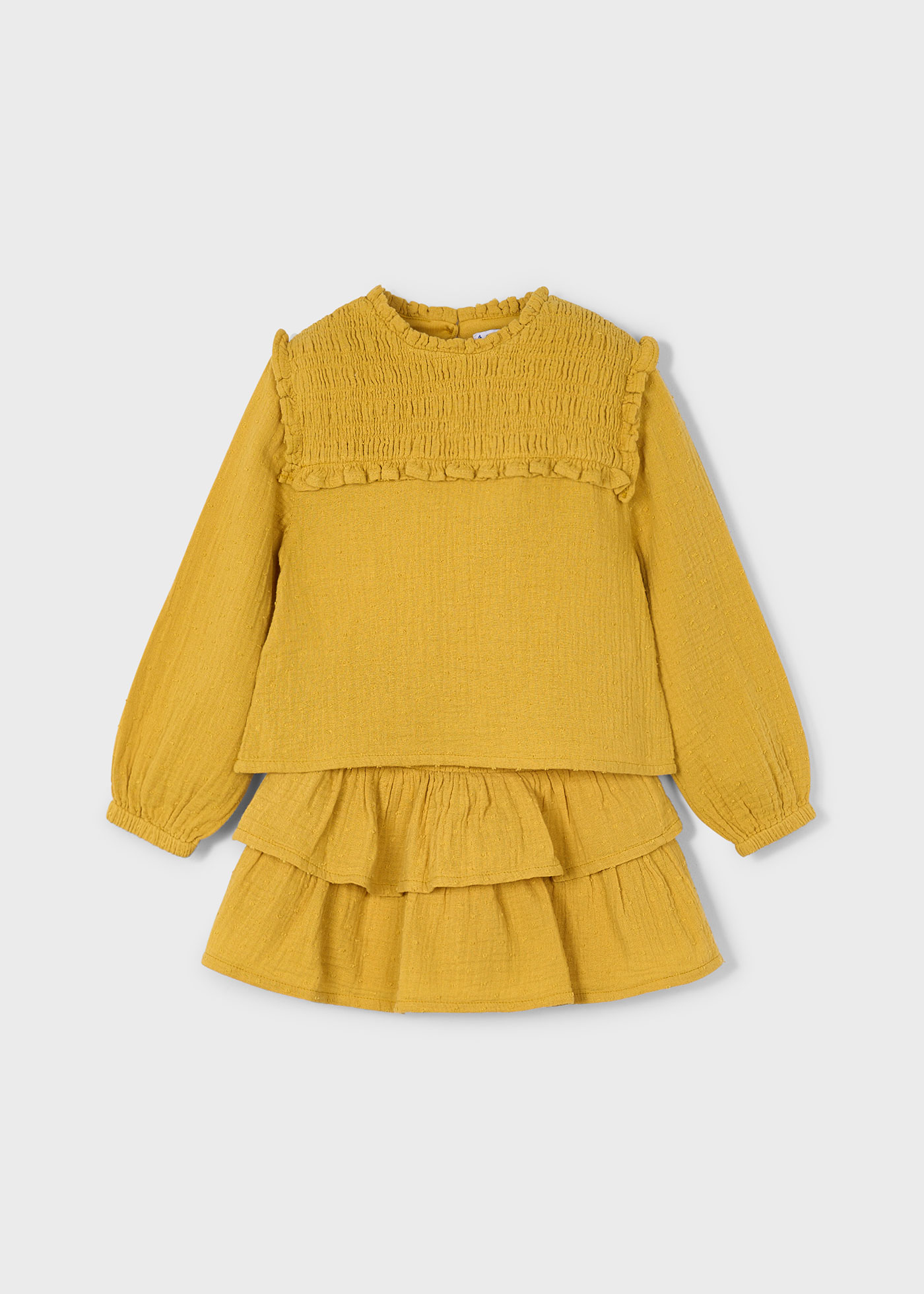 Girls ruffled skirt and blouse set