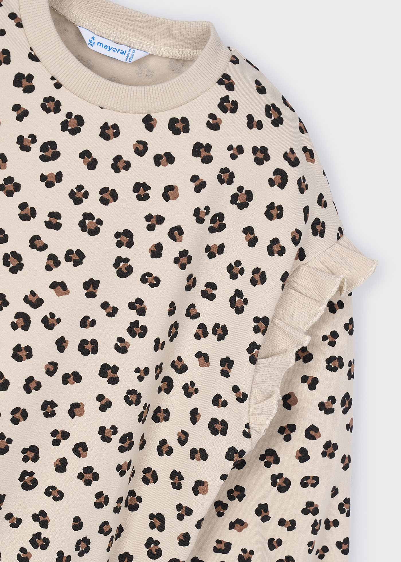 Girl Sweatshirt with Ruffled Sleeves