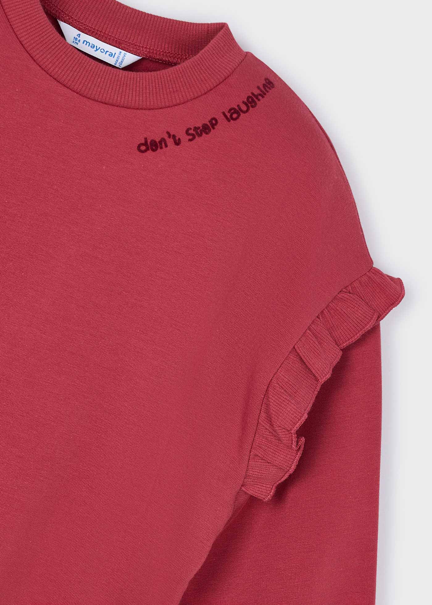 Girl Sweatshirt with Ruffled Sleeves