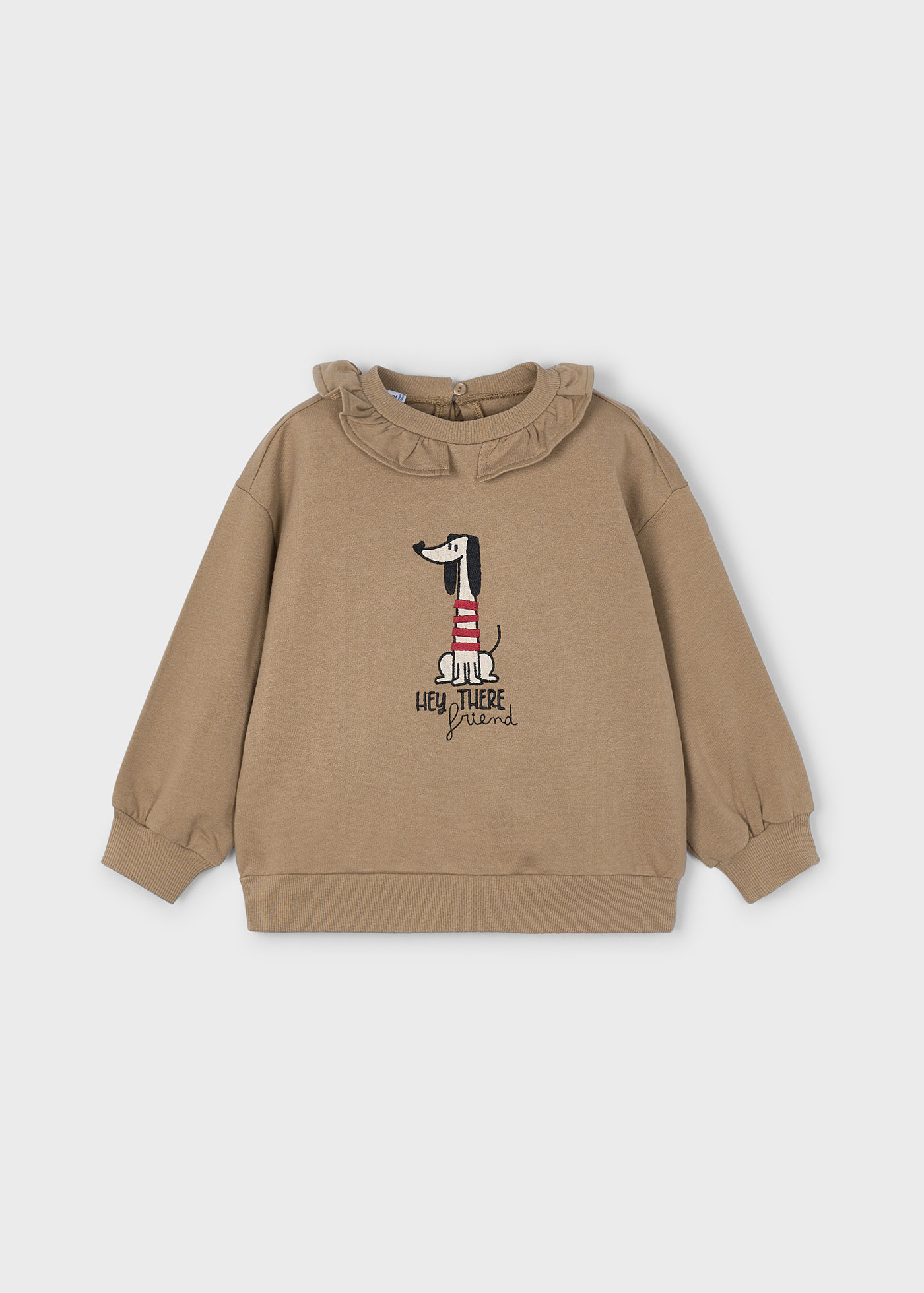 Sudadera cuello volante niña