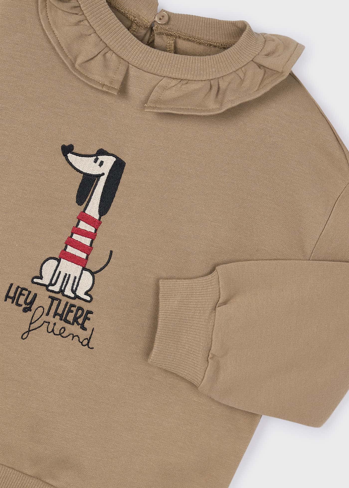 Sudadera cuello volante niña
