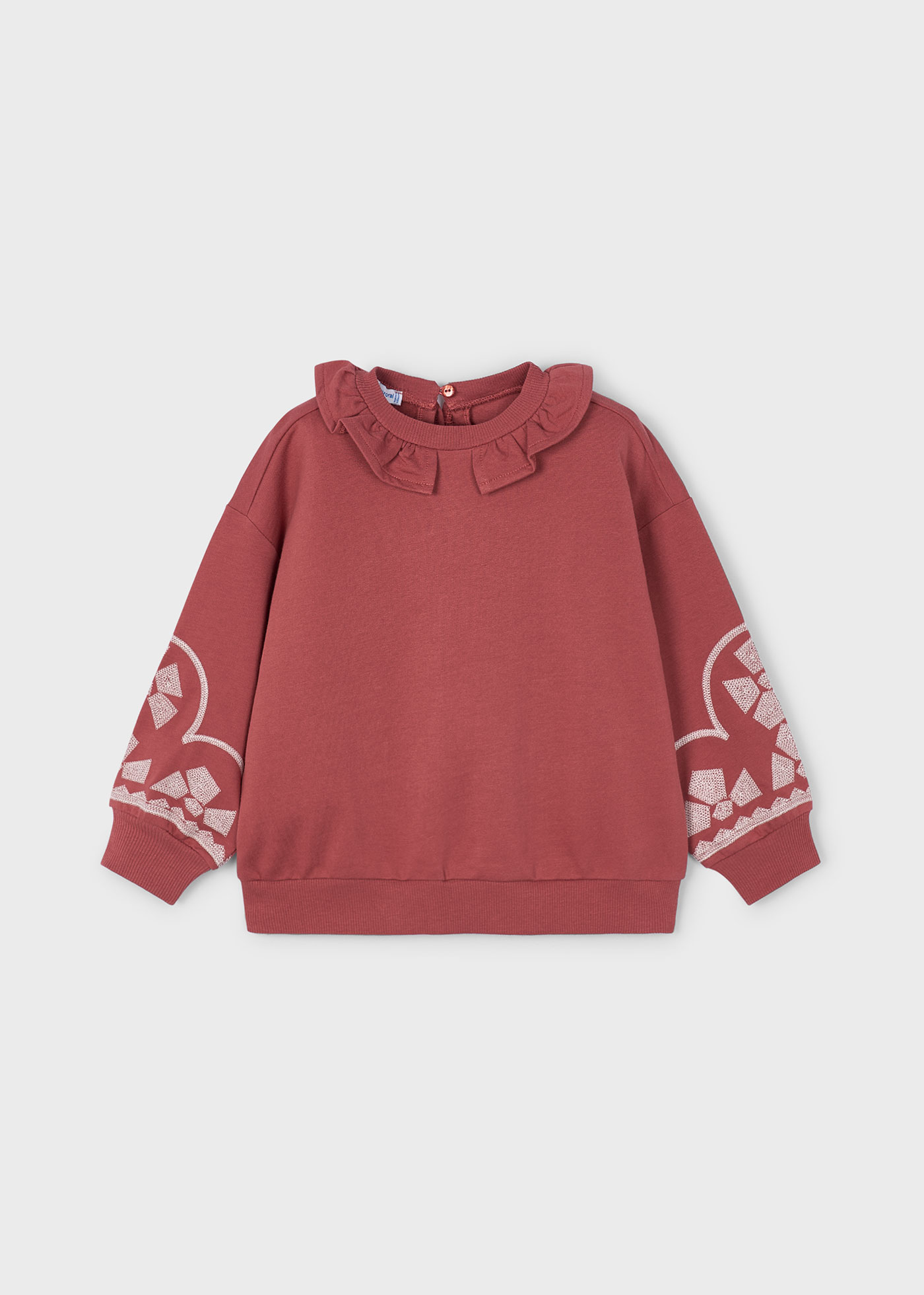 Girl Sweatshirt with Ruffle Collar