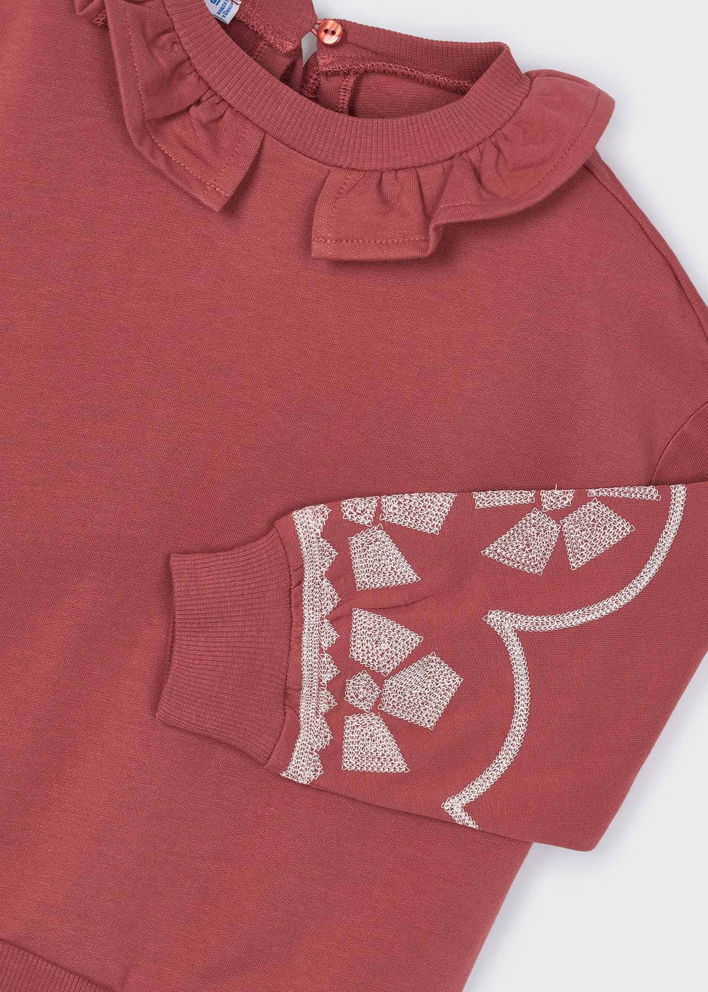 Sudadera cuello volante niña