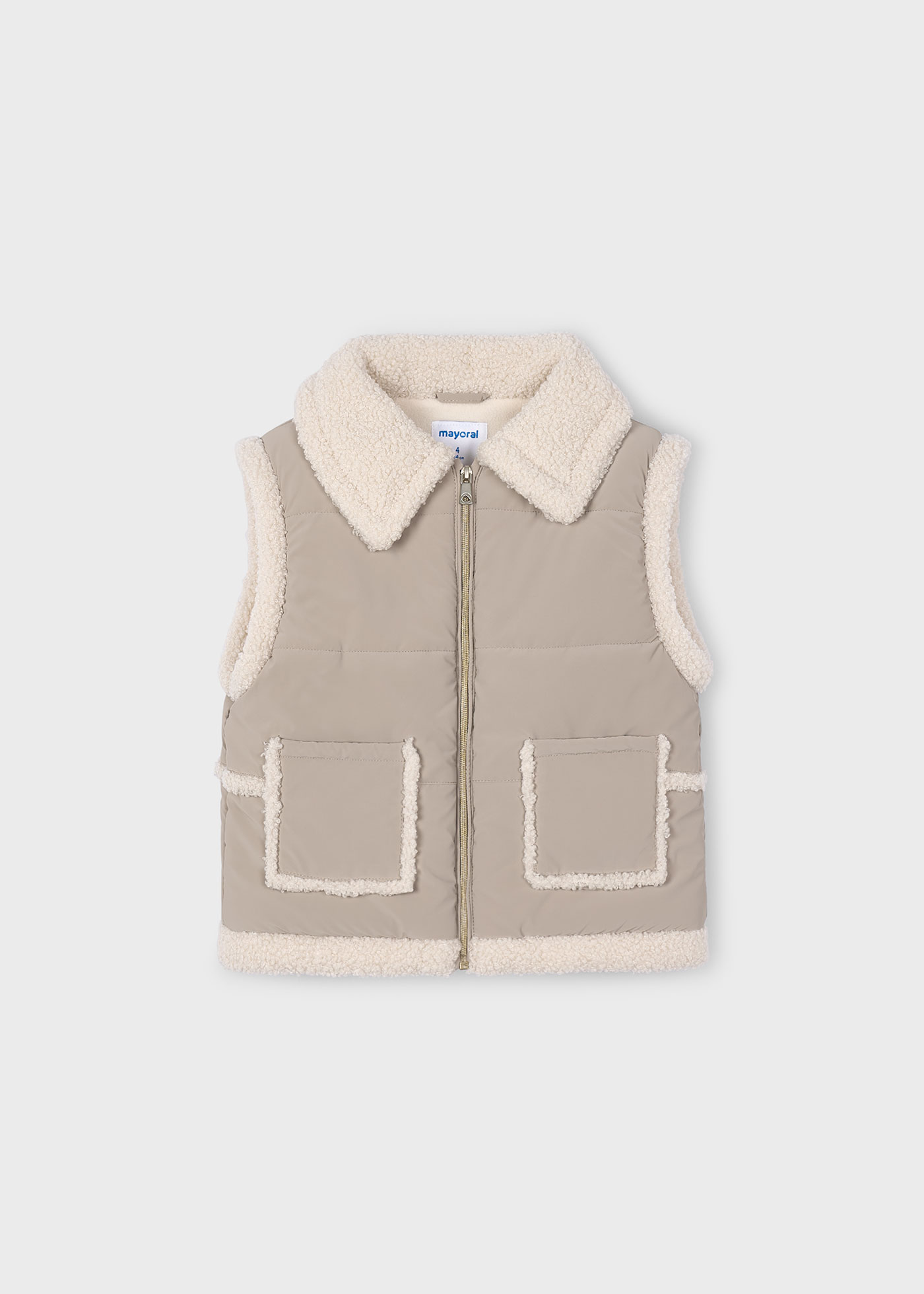 Girls contrast sheepskin gilet