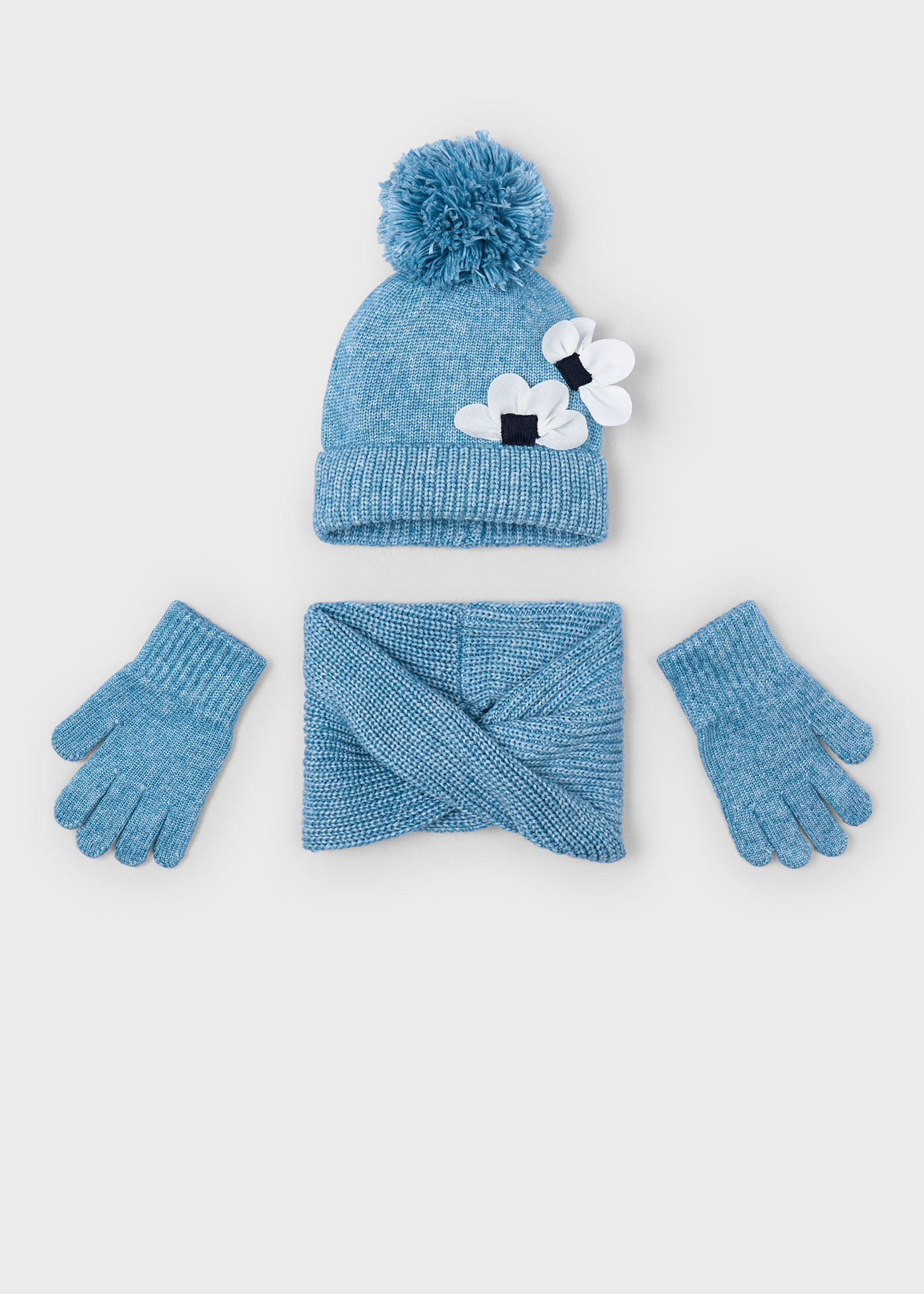 Ensemble 3 pièces chapeau et écharpe fille