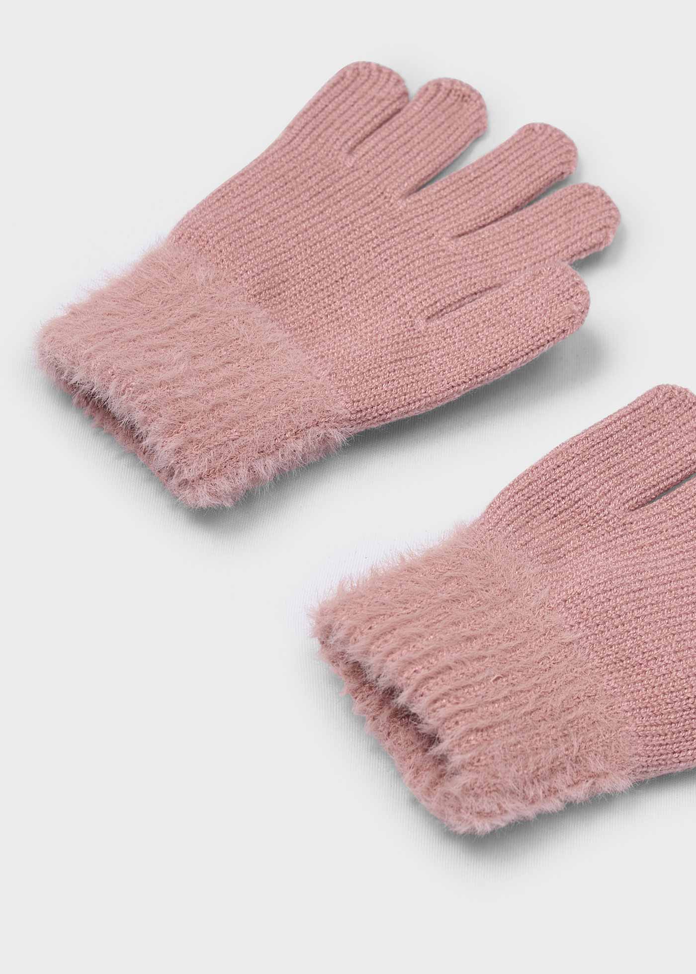 Girl Faux Fur Knit Gloves