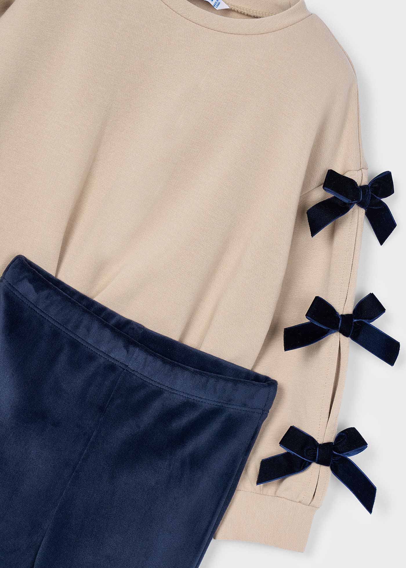 Ensemble legging et sweat-shirt avec nœuds fille