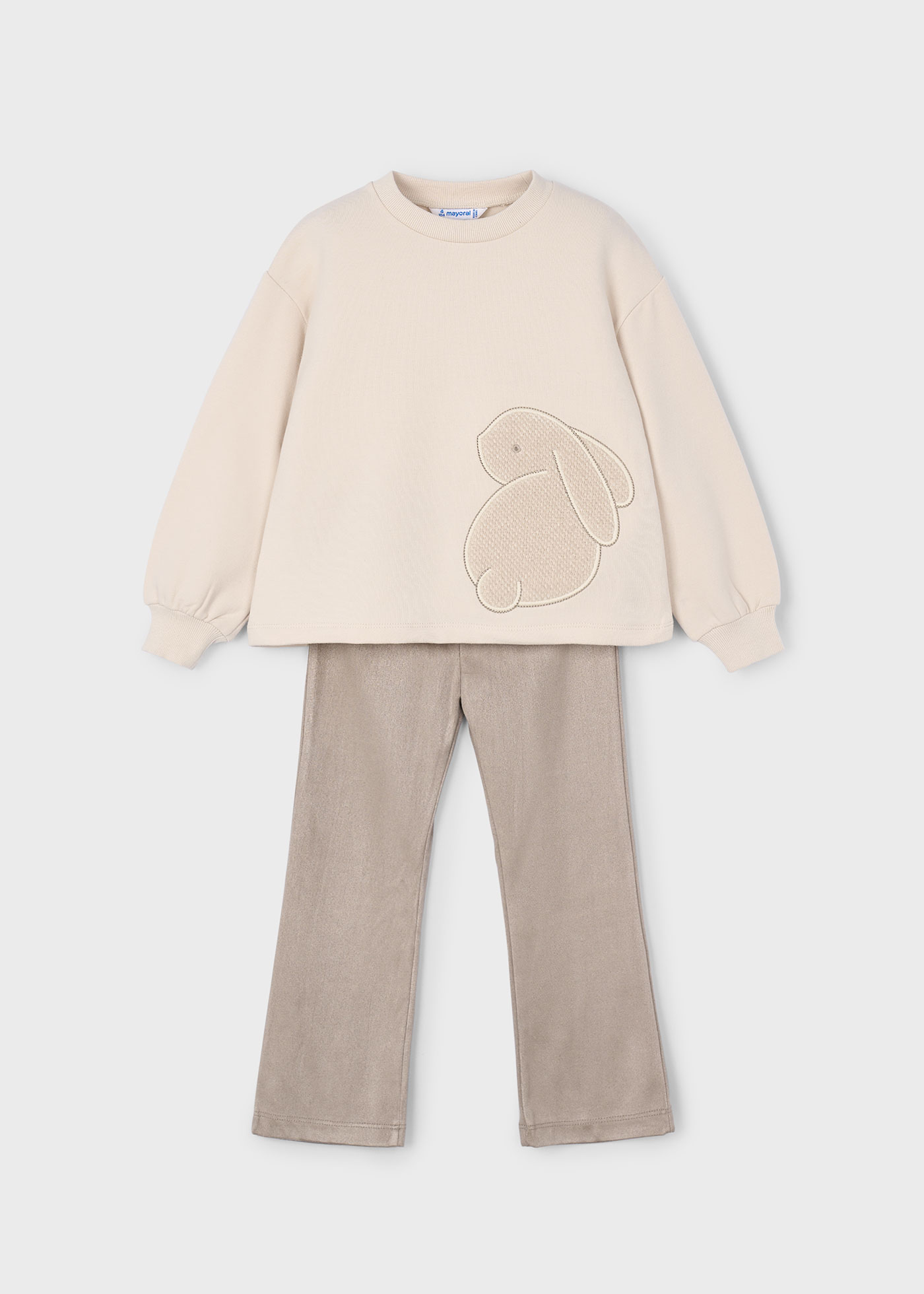 Girls legging and embroidered jumper set