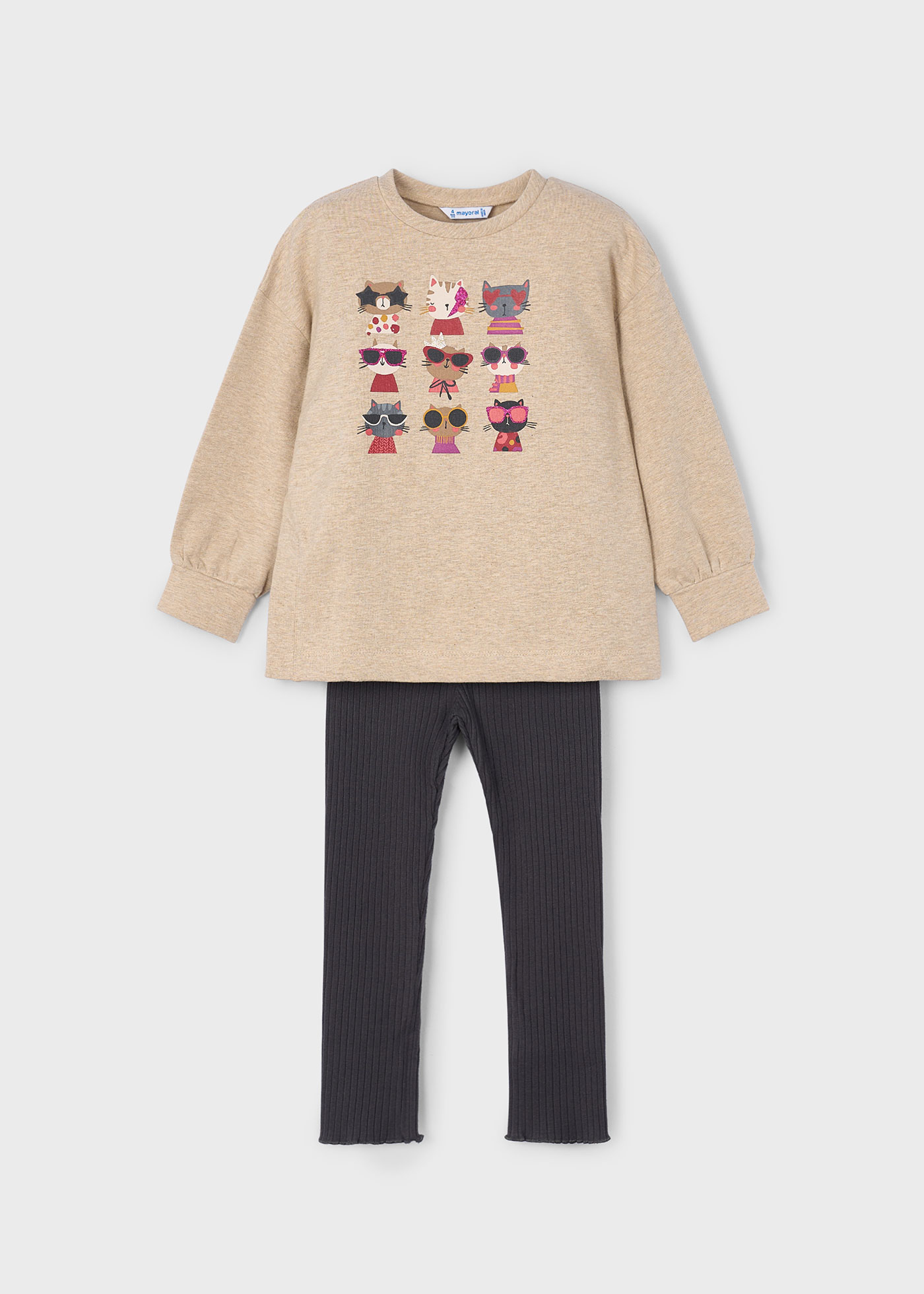 Ensemble legging et sweatshirt côtelés fille