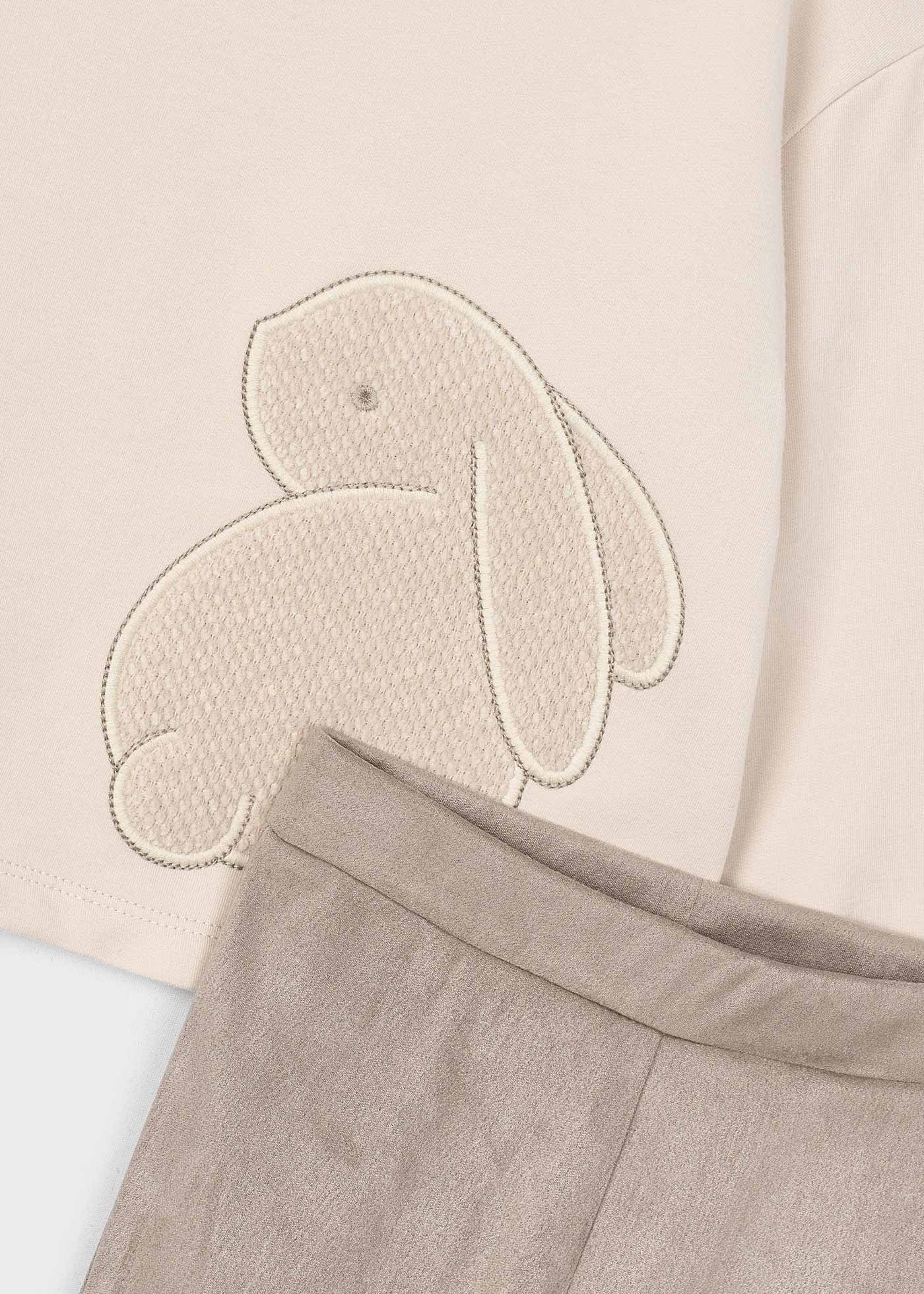 Completo leggings e felpa ricamo bambina